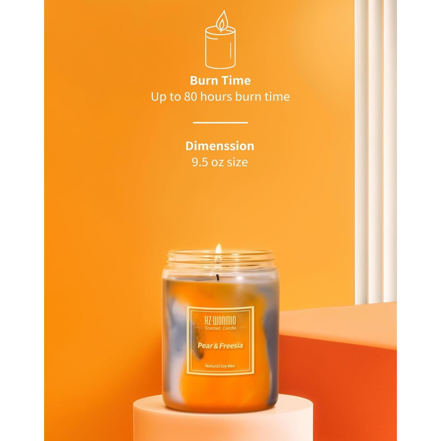 Vela Aromática HZ-WONMIO Fresia y Pera 270g - 80 Horas