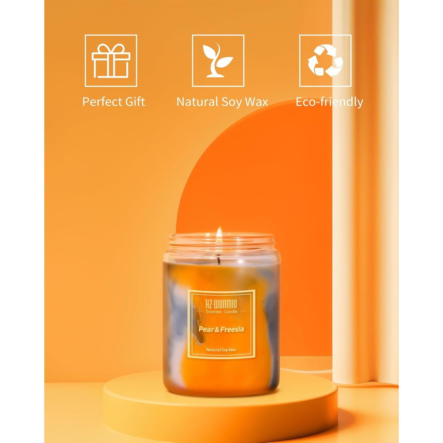 Vela Aromática HZ-WONMIO Fresia y Pera 270g - 80 Horas