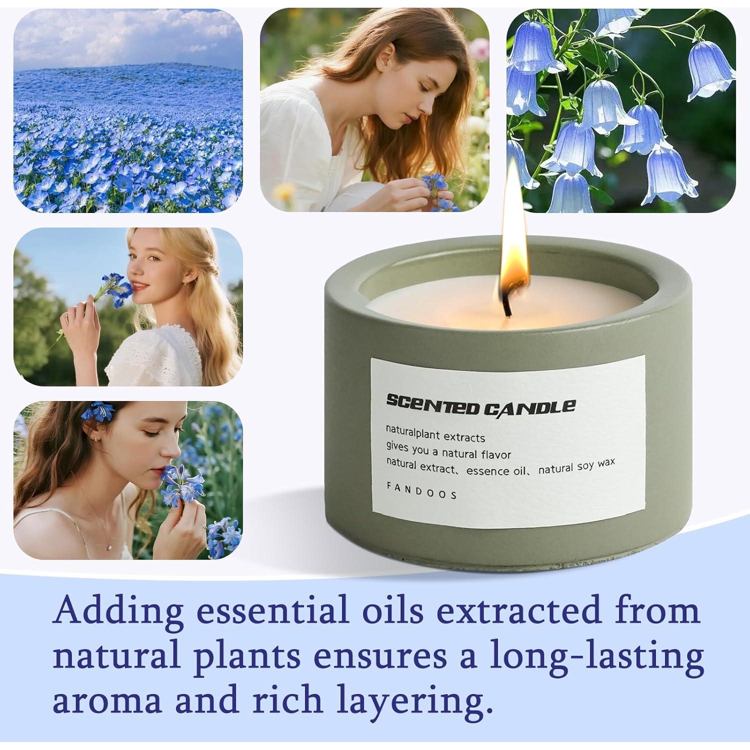 Vela Aromática de Cera de Soja BOLGRLONG en Taza Cemento 8cm