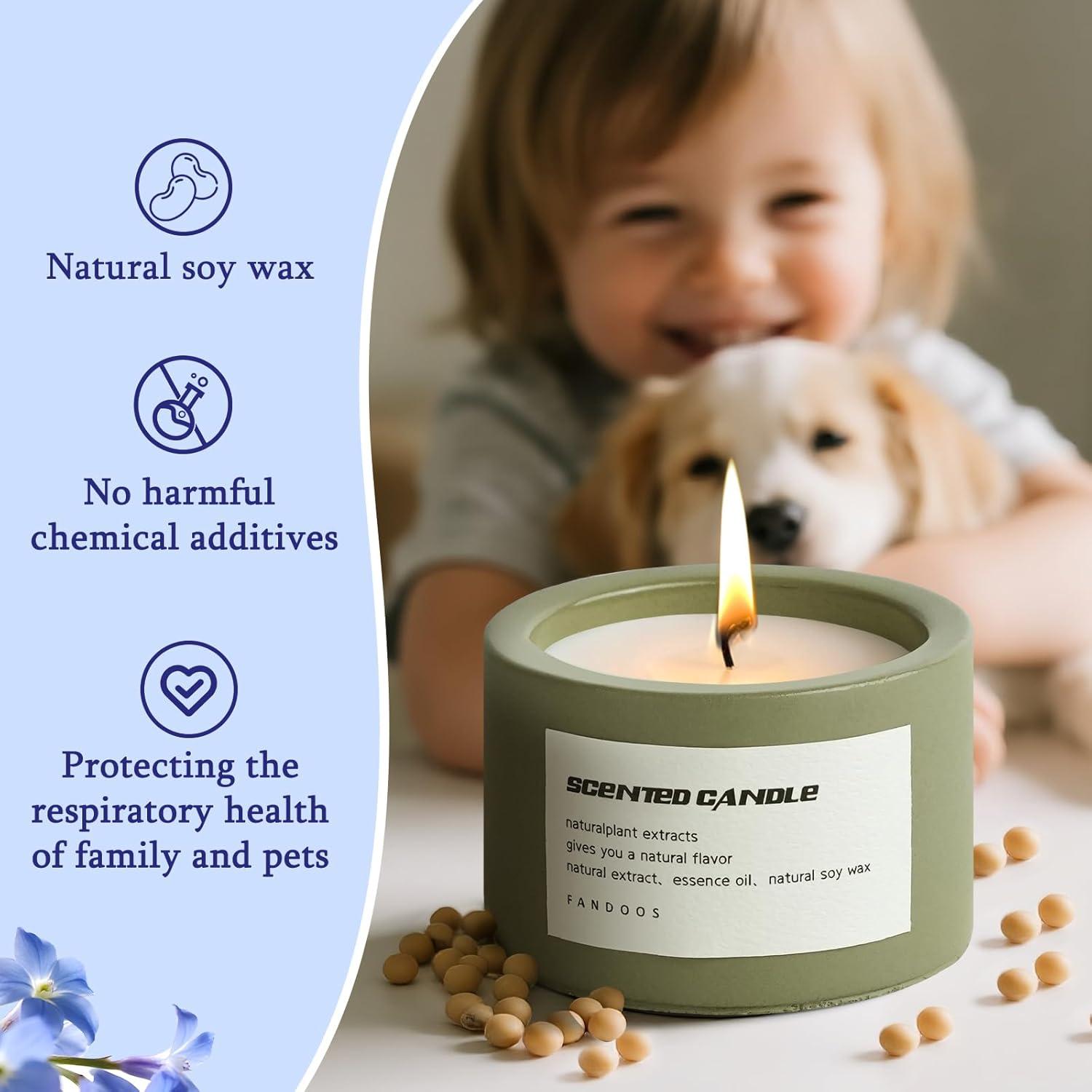 Vela Aromática de Cera de Soja BOLGRLONG en Taza Cemento 8cm