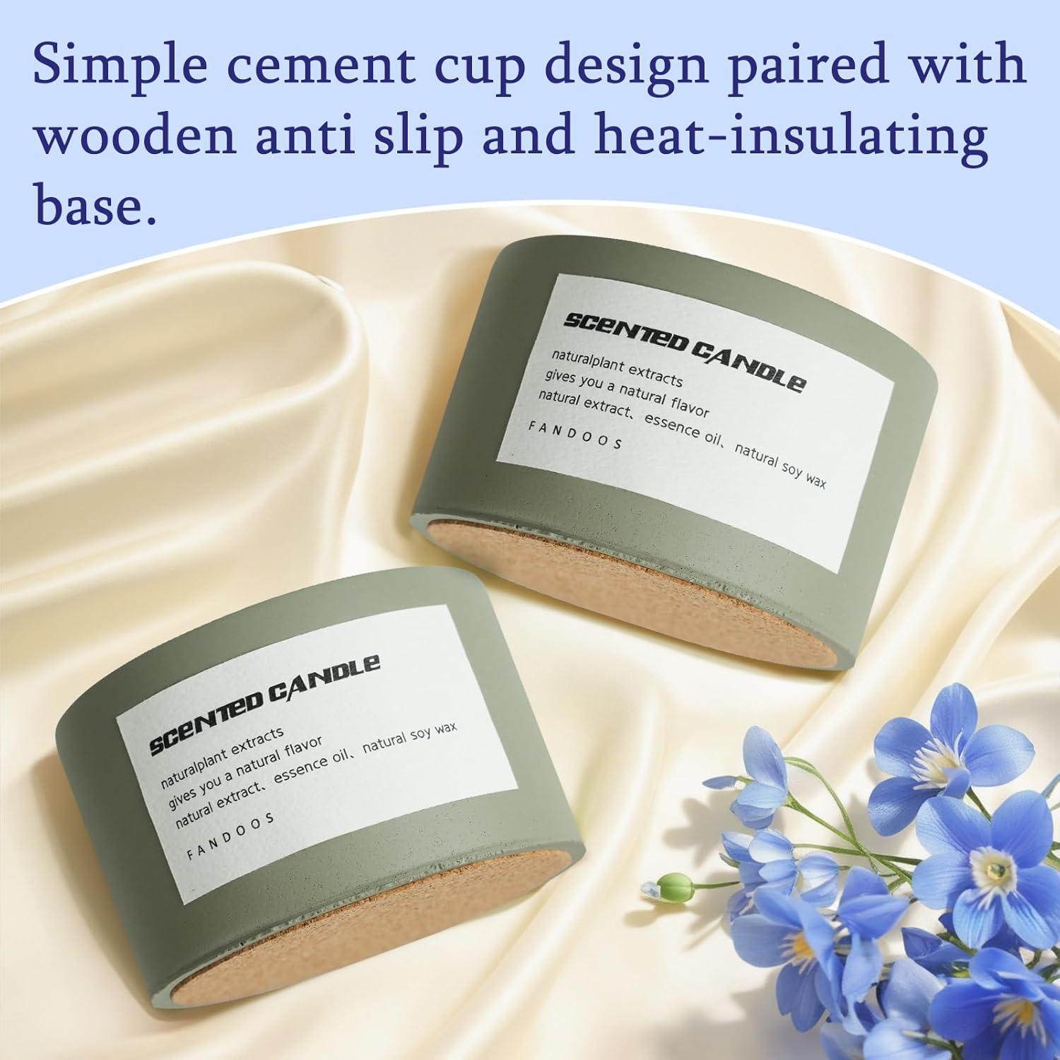 Vela Aromática de Cera de Soja BOLGRLONG en Taza Cemento 8cm