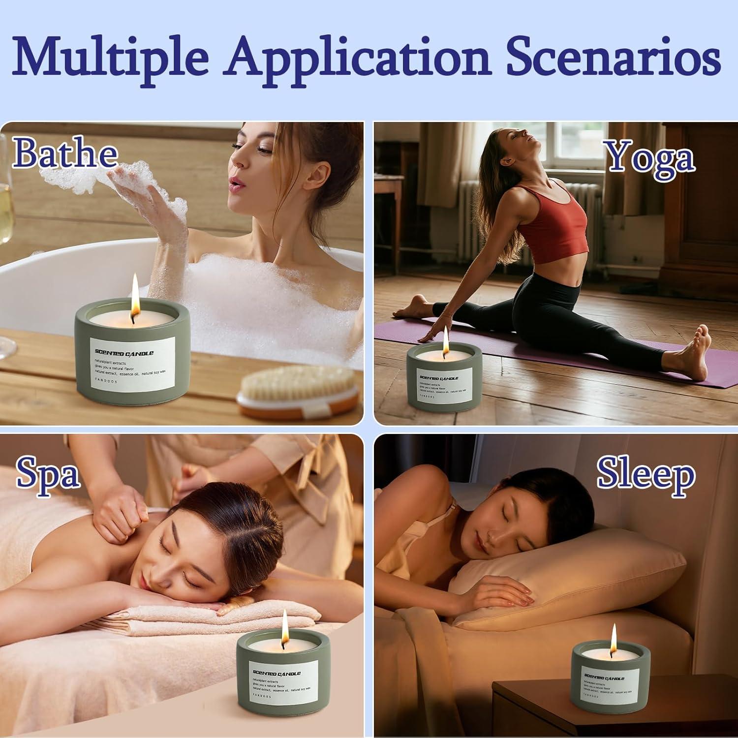 Vela Aromática de Cera de Soja BOLGRLONG en Taza Cemento 8cm