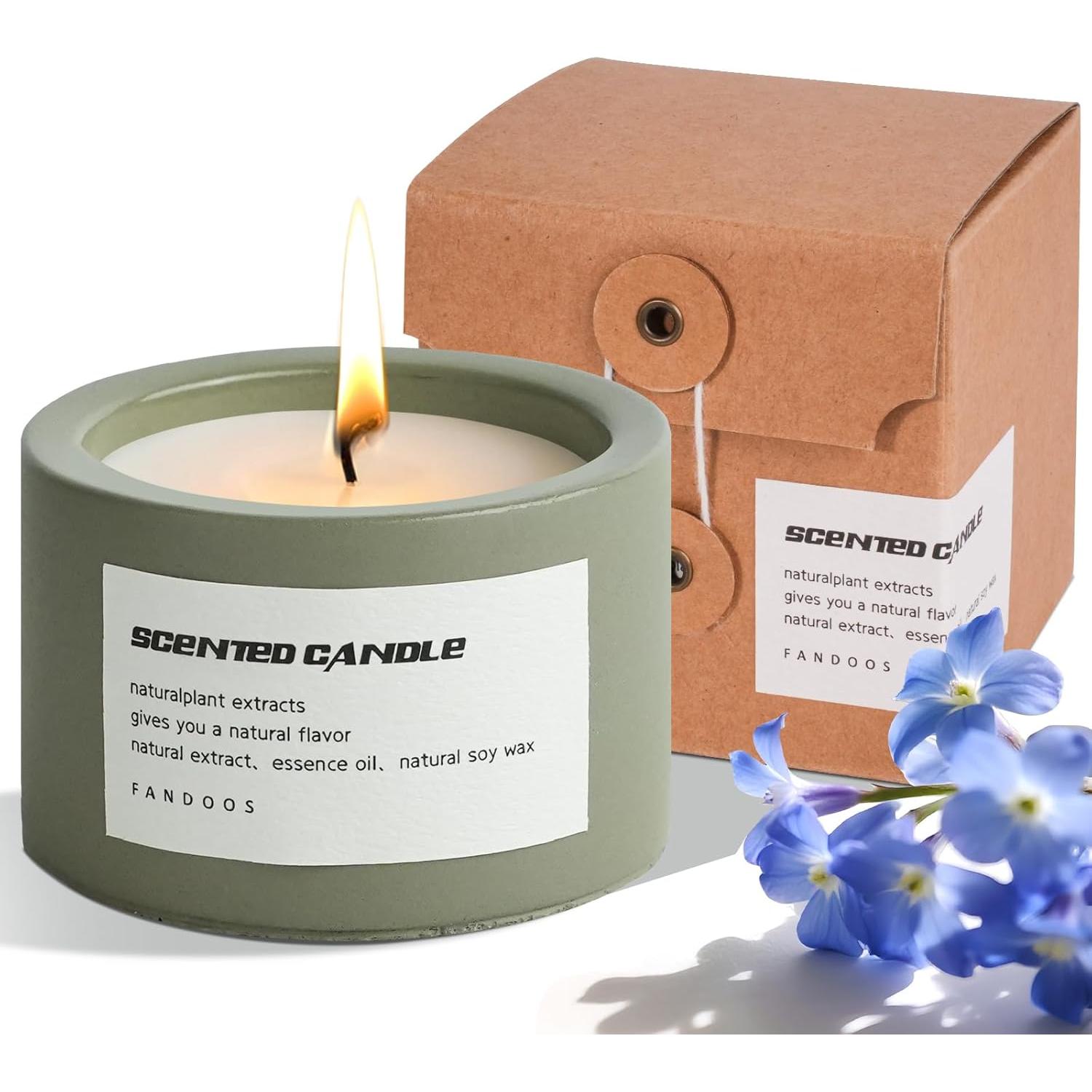 Vela Aromática de Cera de Soja BOLGRLONG en Taza Cemento 8cm