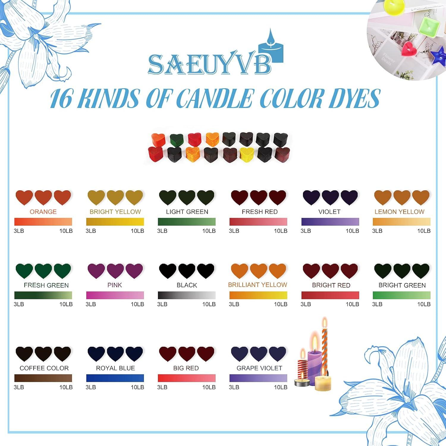 Juego de Tintes para Velas SAEUYVB 16 Colores 72g