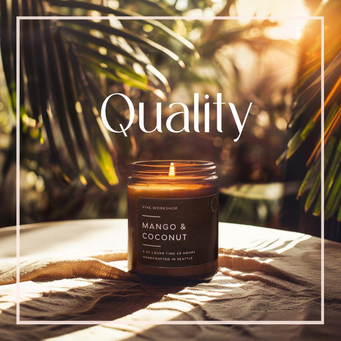 Vela Aromática Mango y Coco Cera de Soja 226g Hecha a Mano
