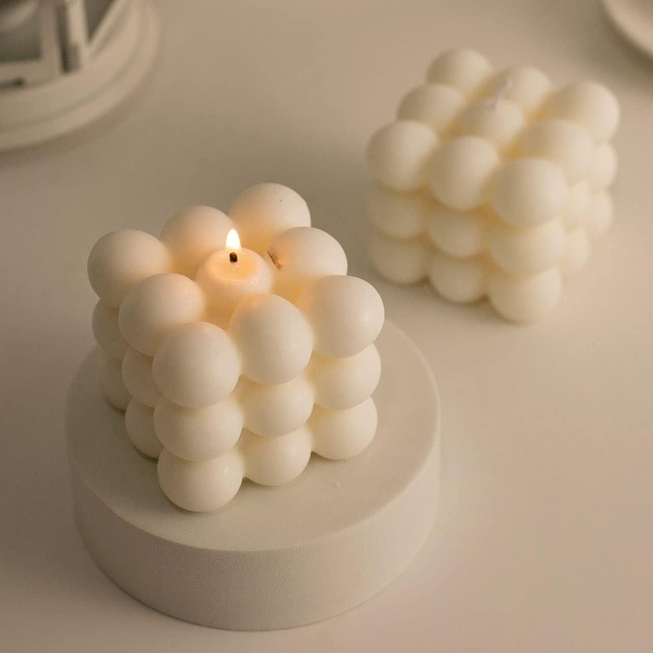 Juego de Velas Aromáticas de Cera de Soja Qianduoduoi 2 Pcs Blanco