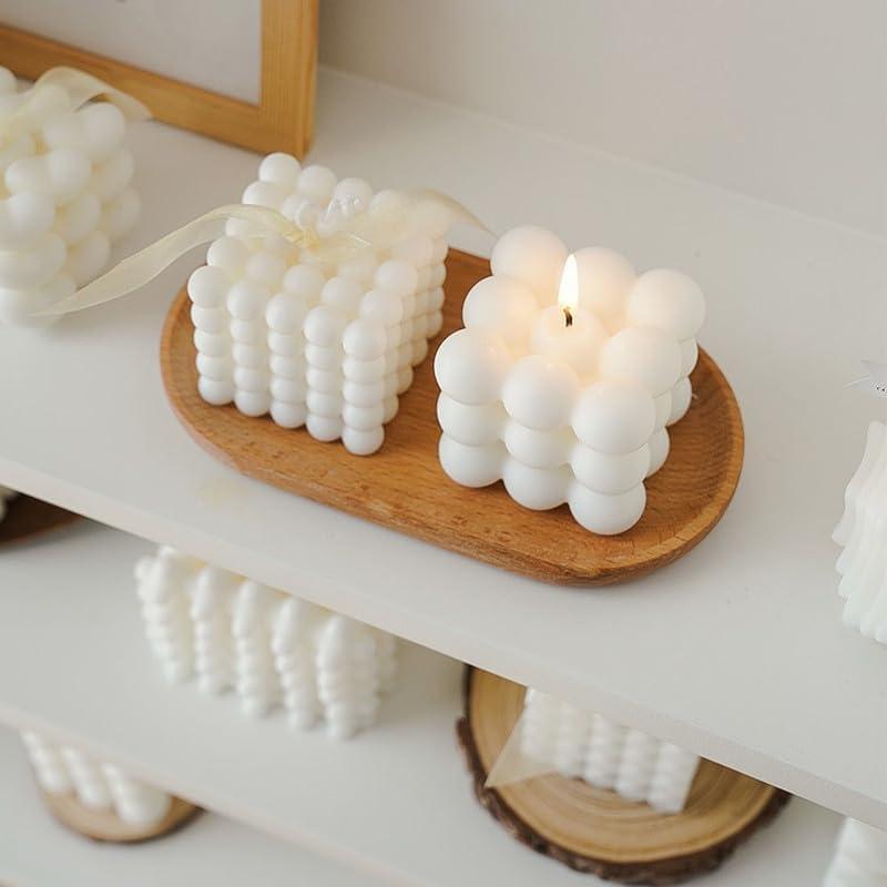 Juego de Velas Aromáticas de Cera de Soja Qianduoduoi 2 Pcs Blanco