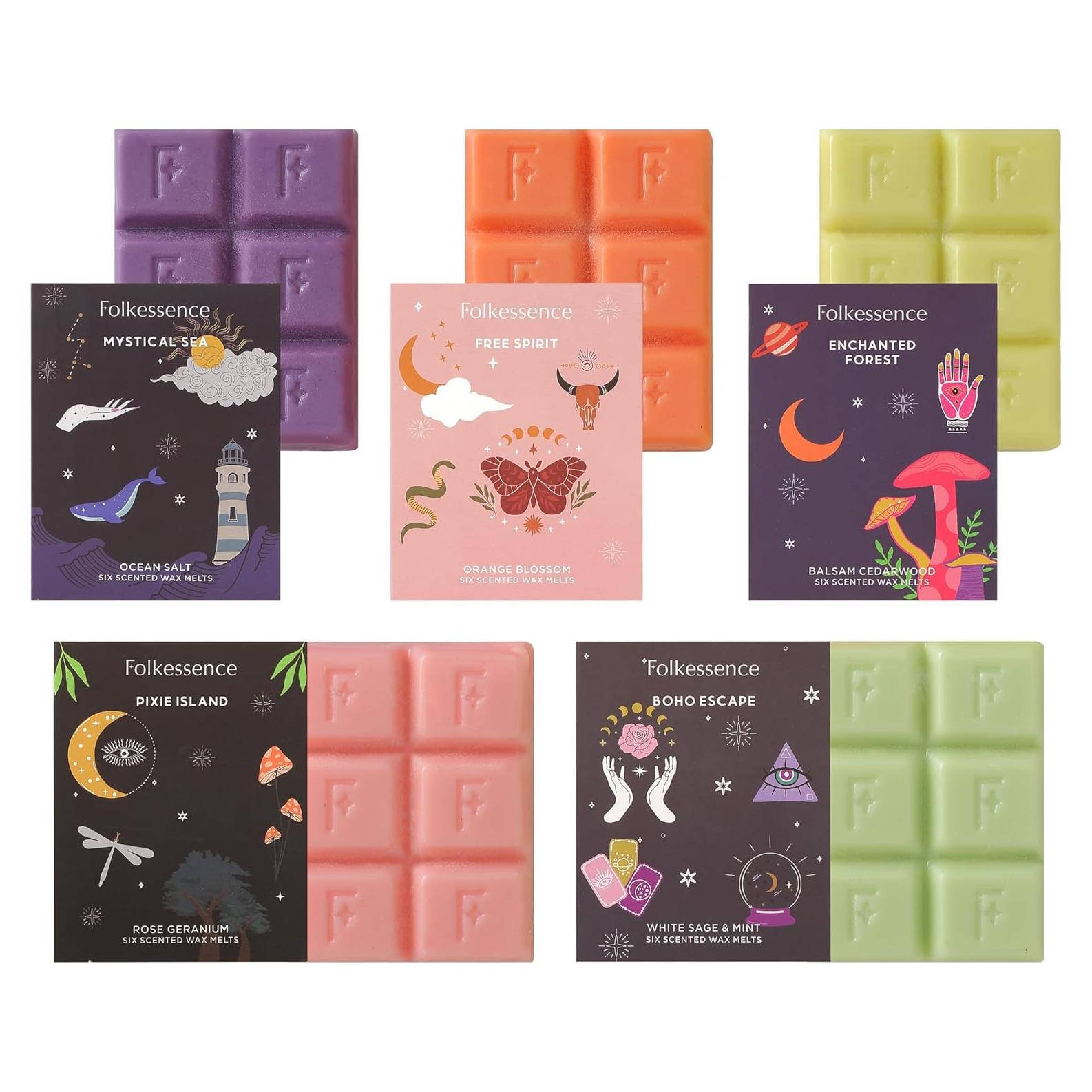 Set de 5 Ceras Aromáticas Folkulture 100% Soja y Palma