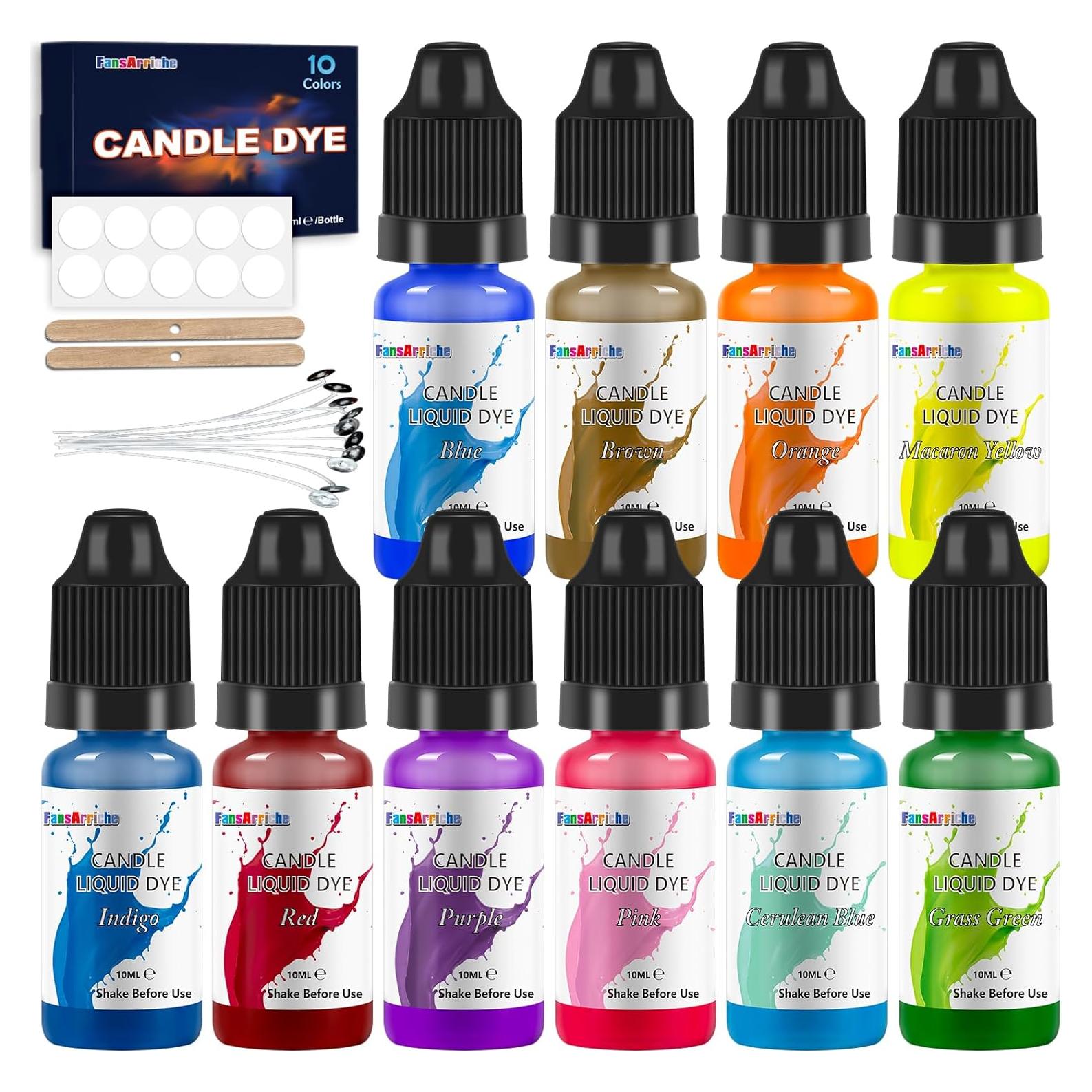 Tinte Líquido para Velas FansArriche - 10 Colores Naturales 10 ml