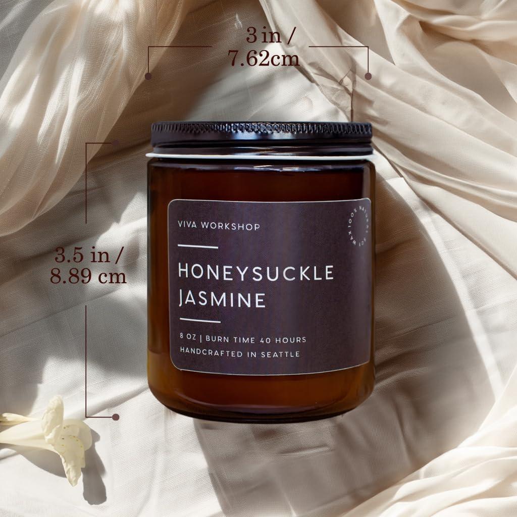 Vela Aromática Jazmín de Madreselva Cera Soja 226g Hecha a Mano