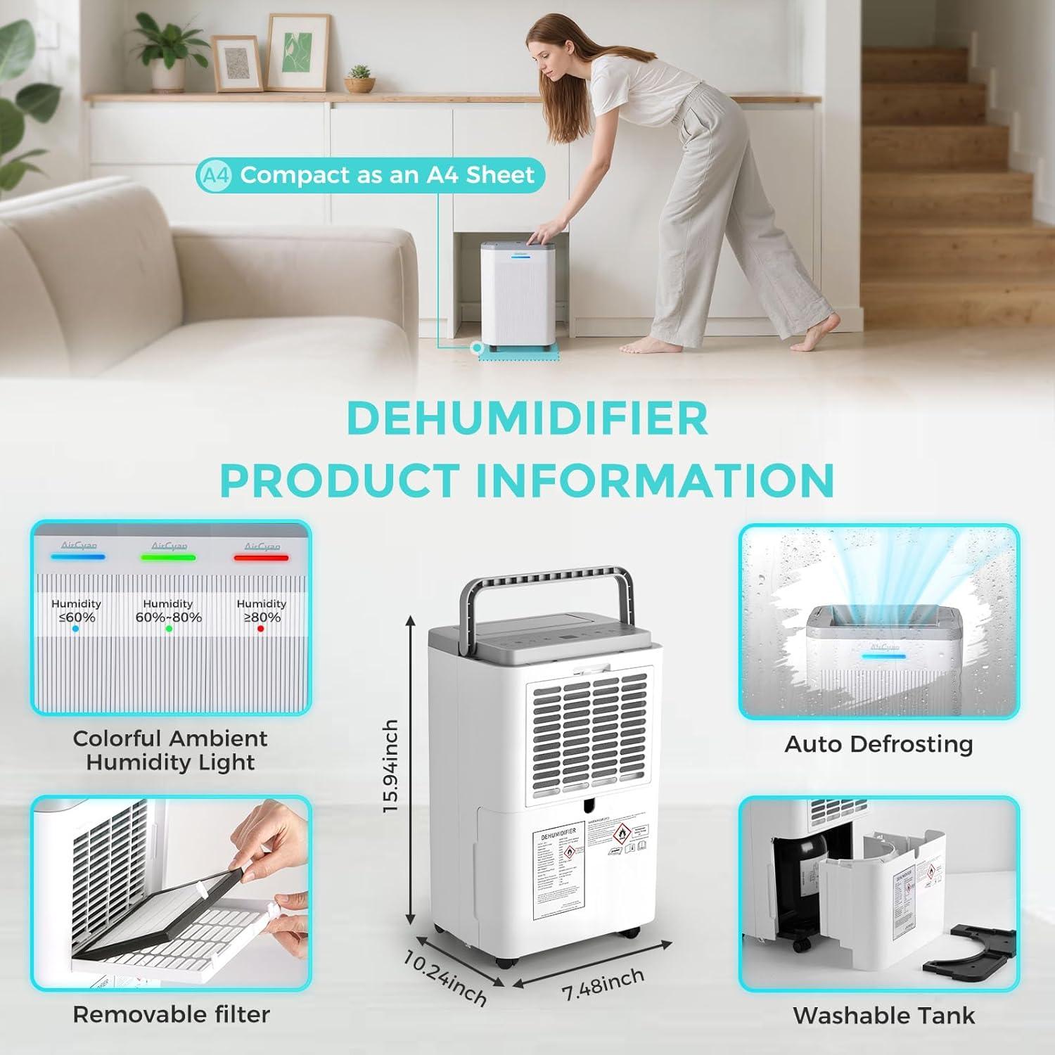 Deshumidificador AIRCYAN GF10C-10R 32 Pintas 1500 Pies²