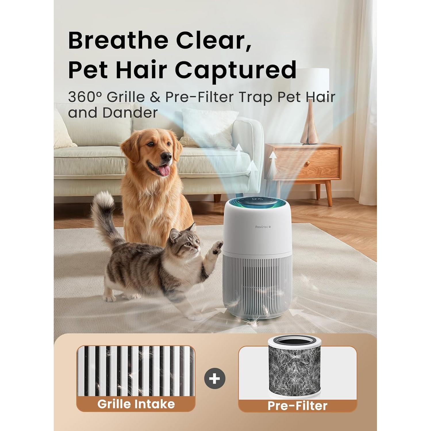 Purificador de Aire Provirtec AP-01A para Mascotas 5 Etapas