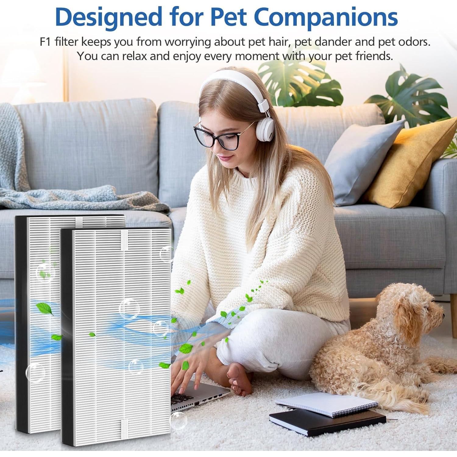 Paquete de 4 Filtros HEPA F1 LINNIW para Purificadores Filtrete