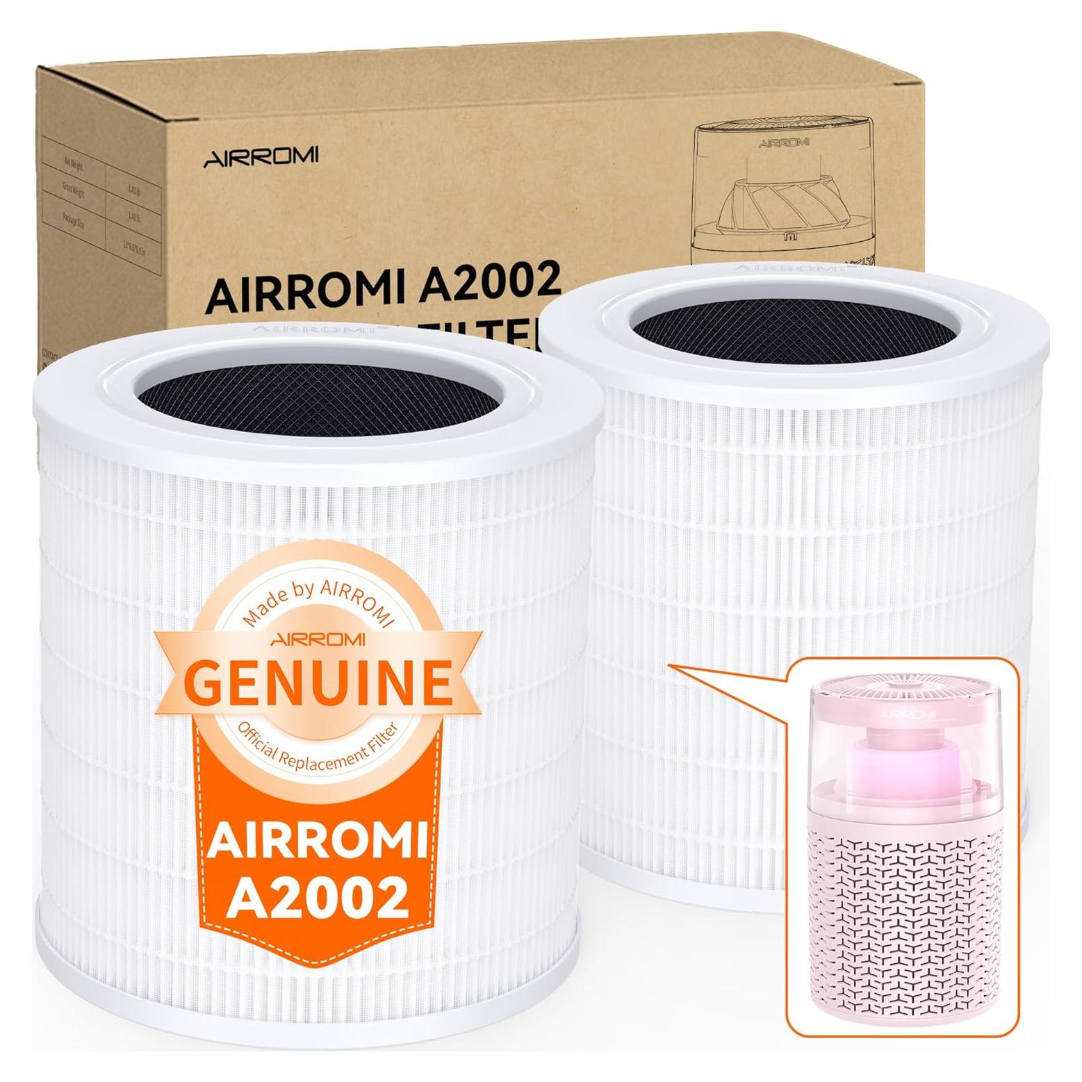 Filtro de Aire HEPA AIRROMI A2002 Original 3-en-1 Paquete de 2