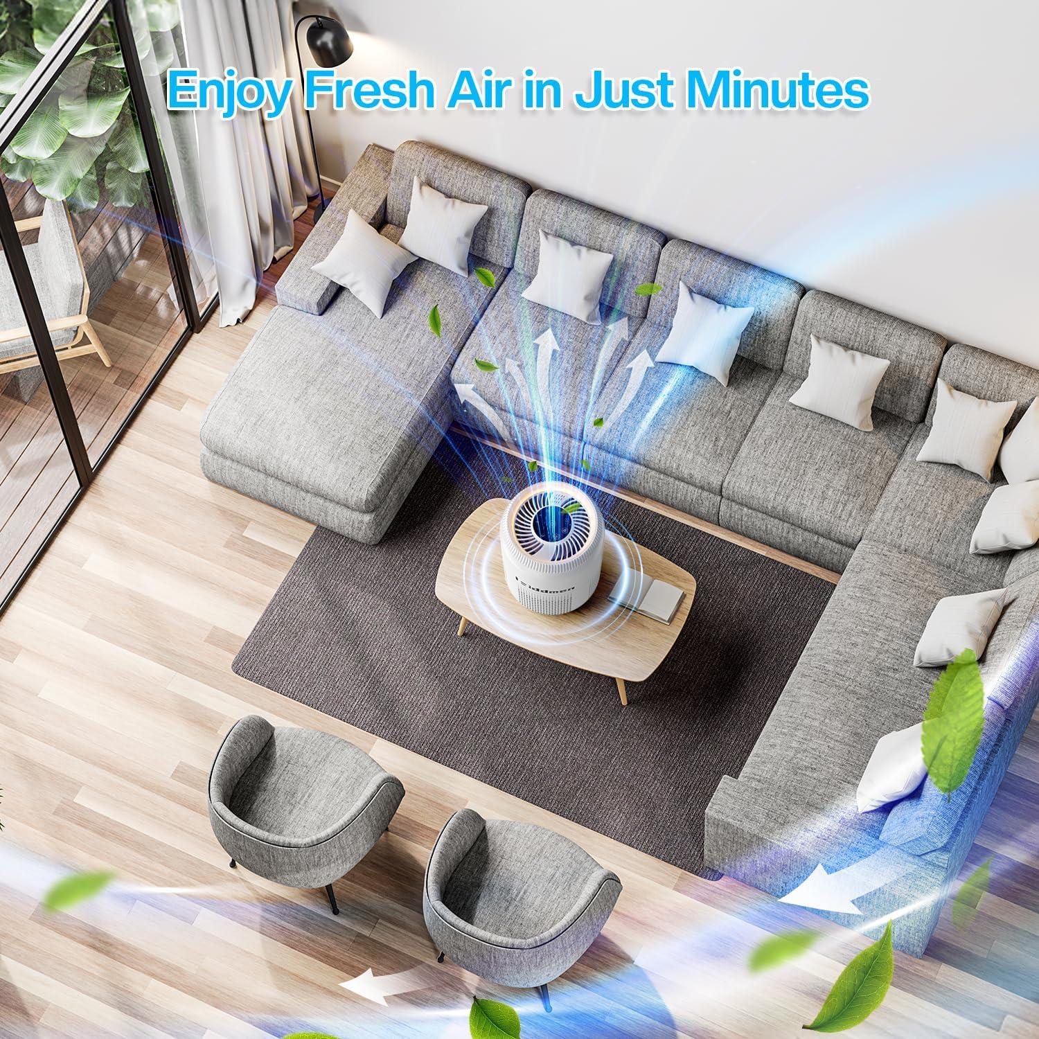 Purificador de Aire 3-en-1 Redmen H13 HEPA 102 m² Blanco