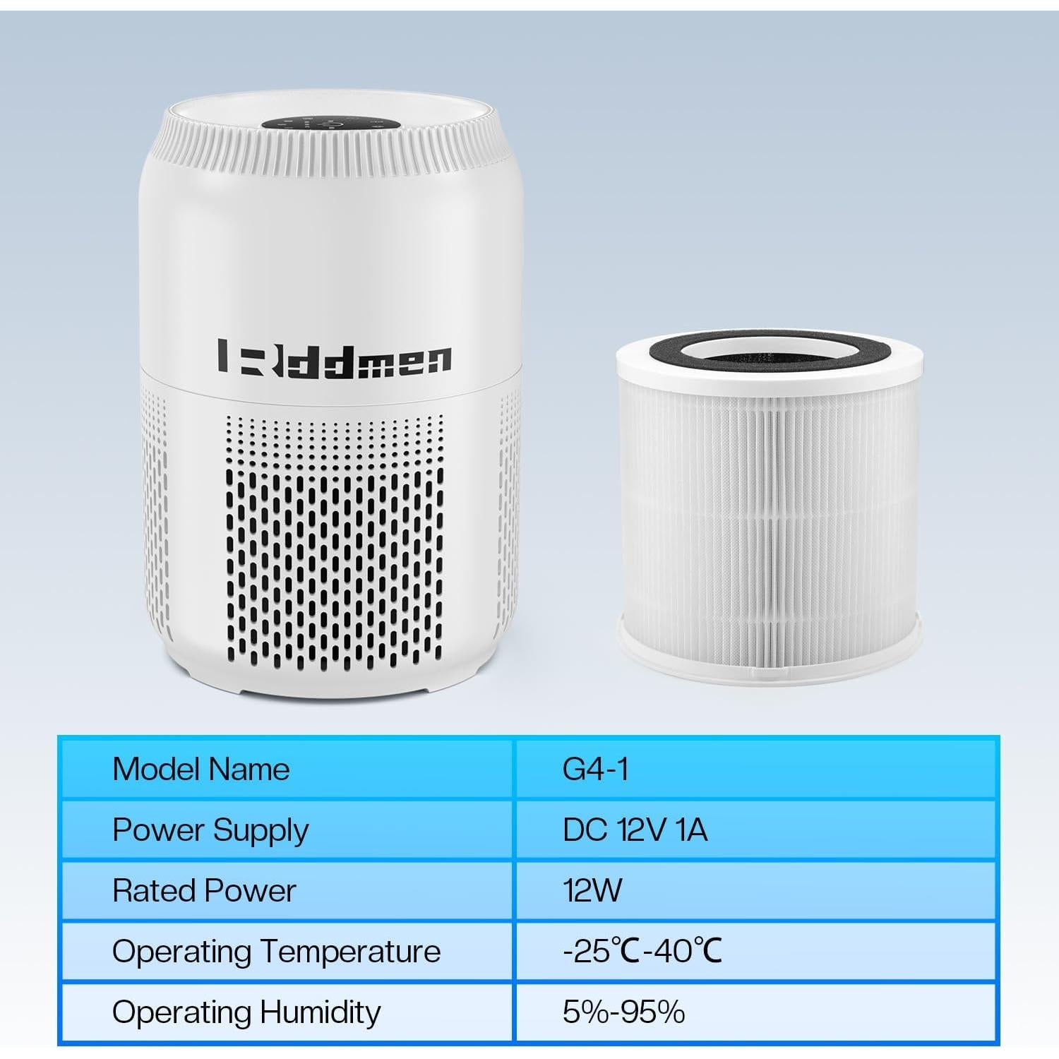 Purificador de Aire 3-en-1 Redmen H13 HEPA 102 m² Blanco