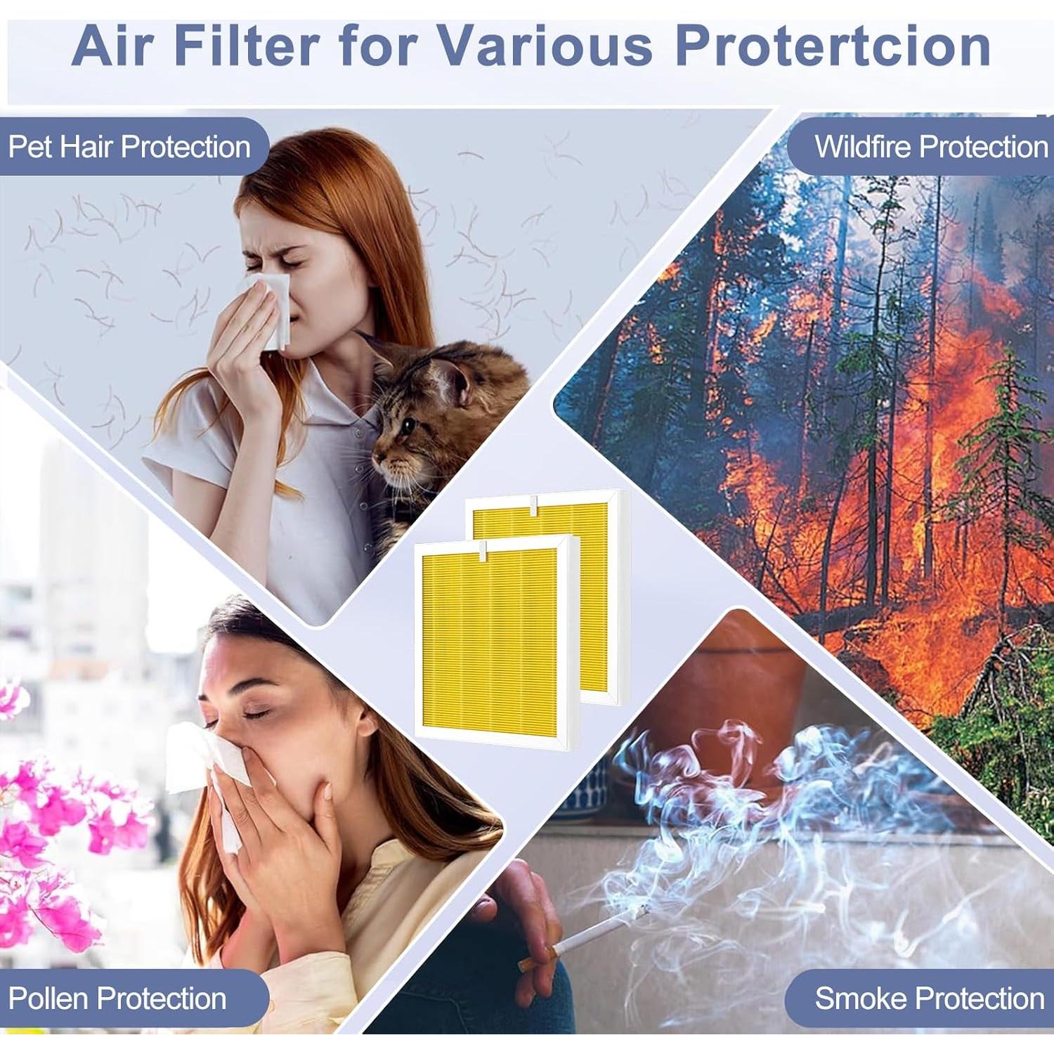 Filtro de Aire HEPA G3 Ecleanfy 2 Paquetes para Mascotas