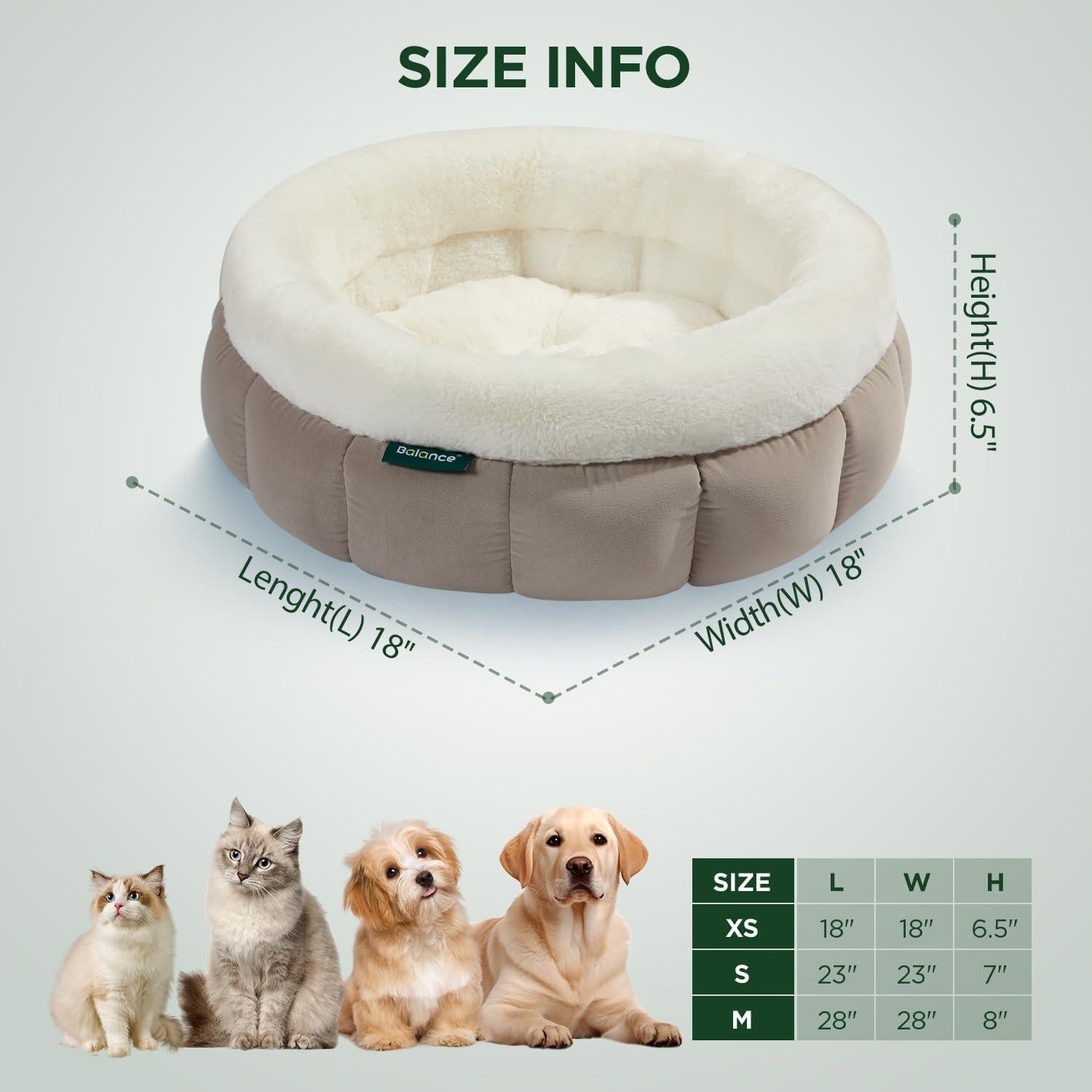 Cama Redonda BALANCE para Gatos y Perros Pequeños 45cm