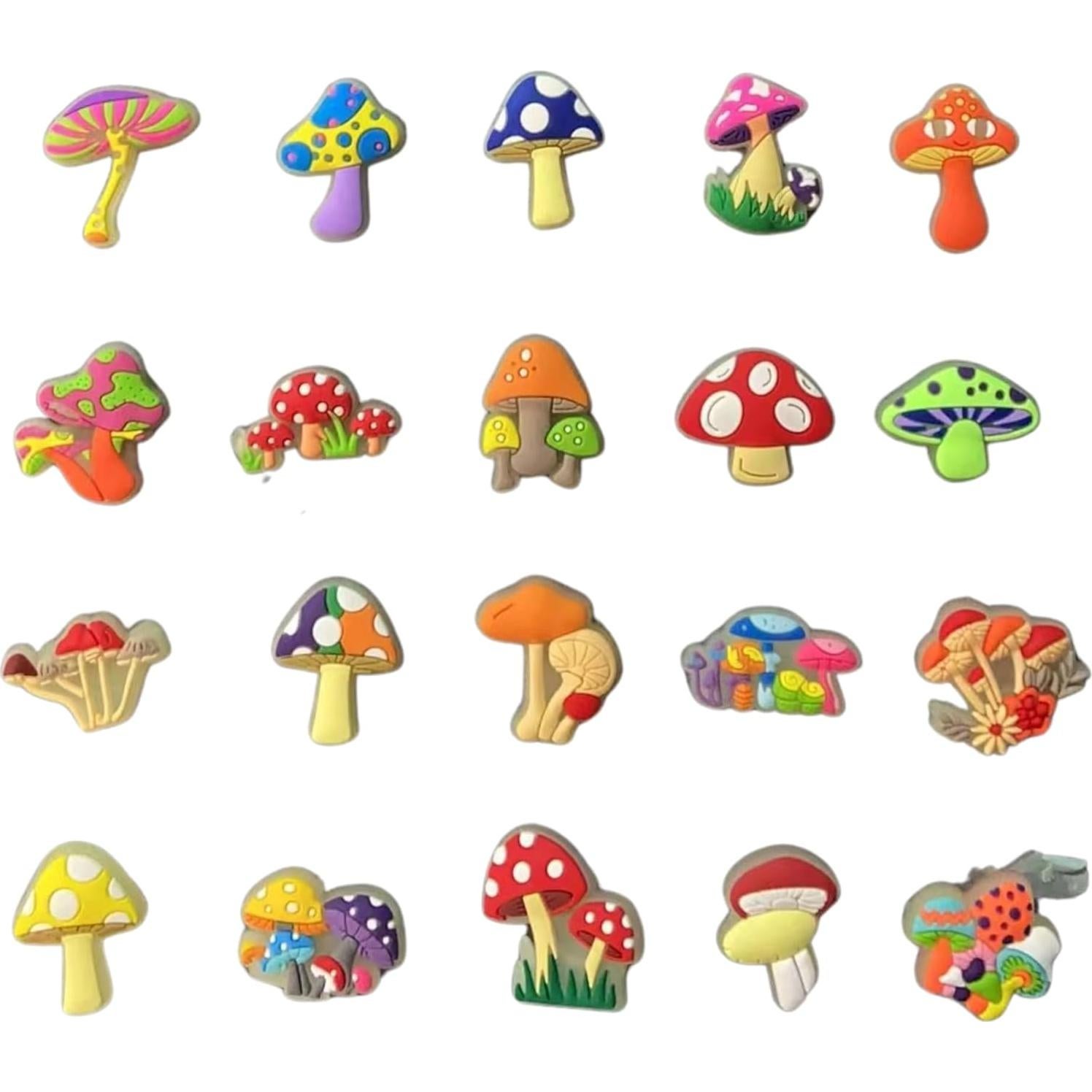 Encantos de Zapato de Hongo Fungi Fun 20pcs Luminiscentes