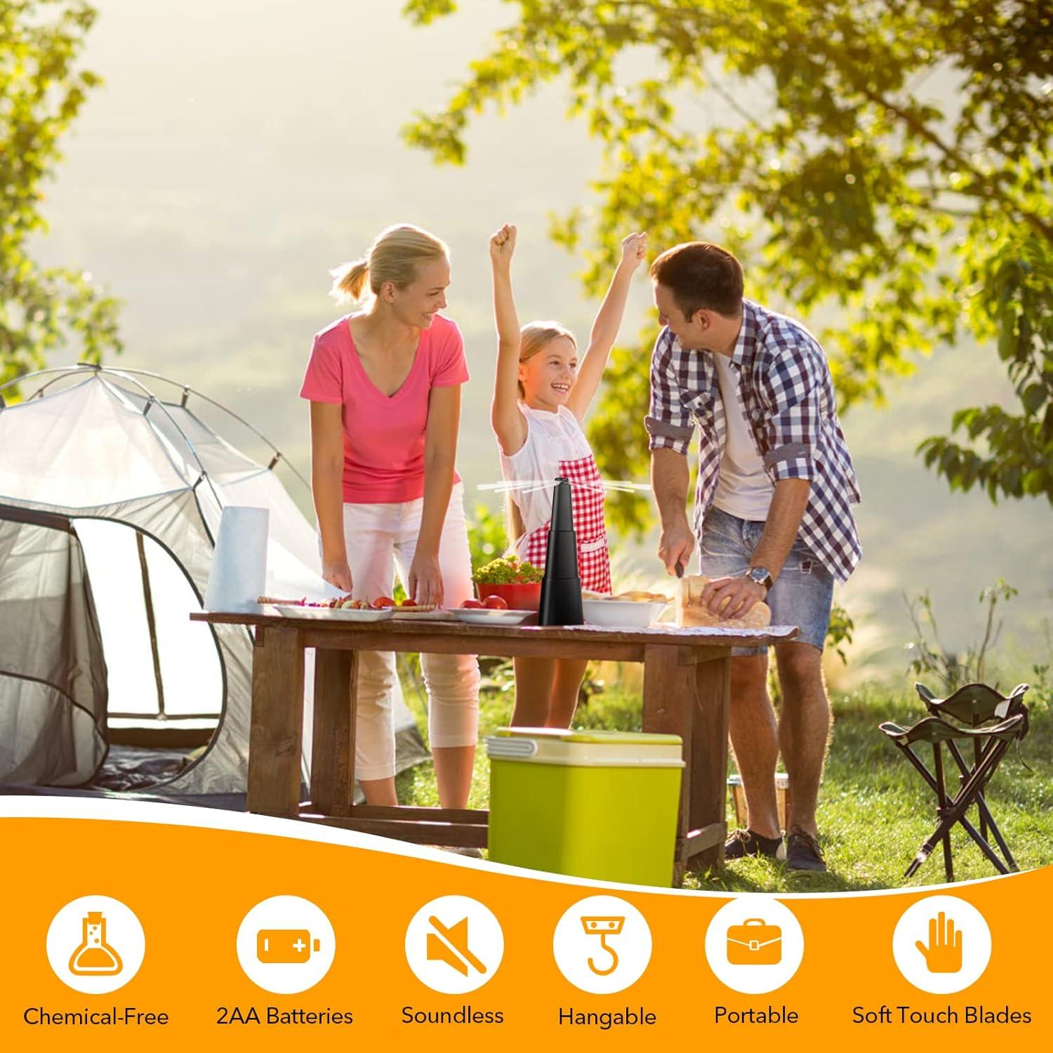 Ventilador Repelente de Moscas PIMAG - Paquete de 4, Negro