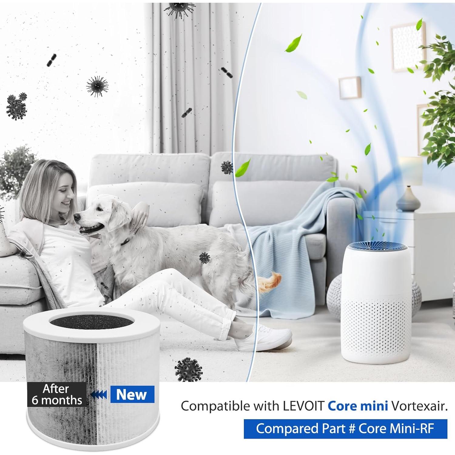 Paquete de 2 Filtros HEPA Colorfullife para Purificador LEVOIT