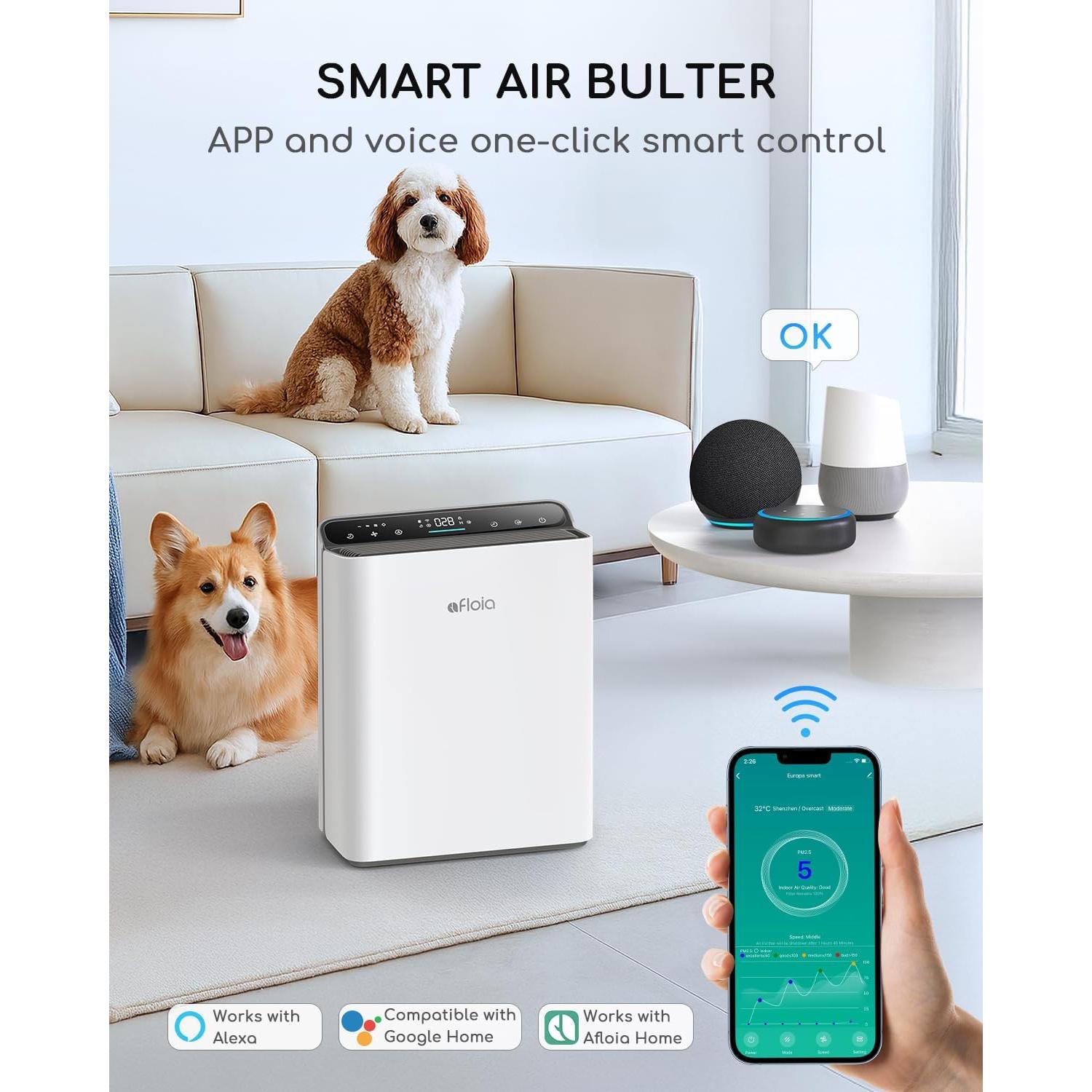 Purificador de aire Afloia Europa Smart 280 m³/h para 40 m²