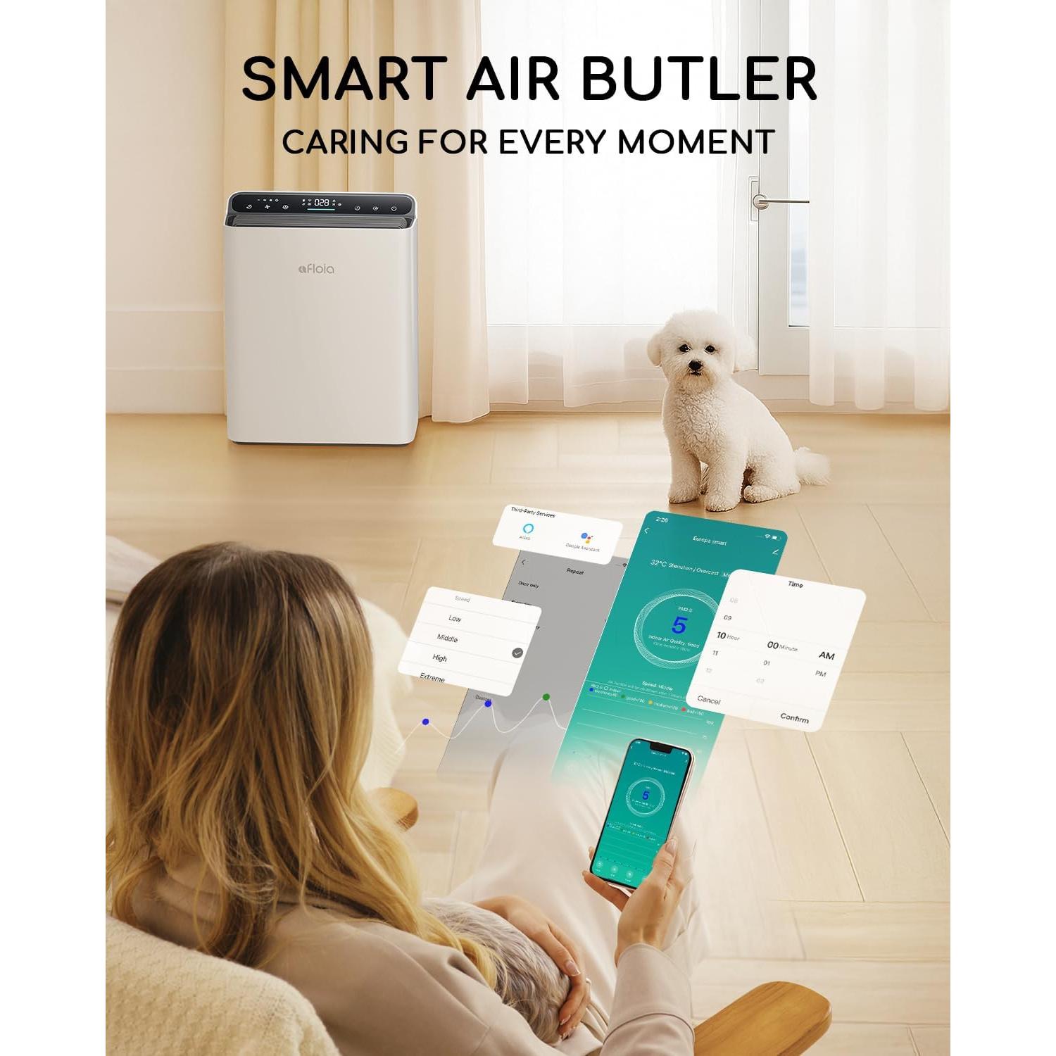 Purificador de aire Afloia Europa Smart 280 m³/h para 40 m²