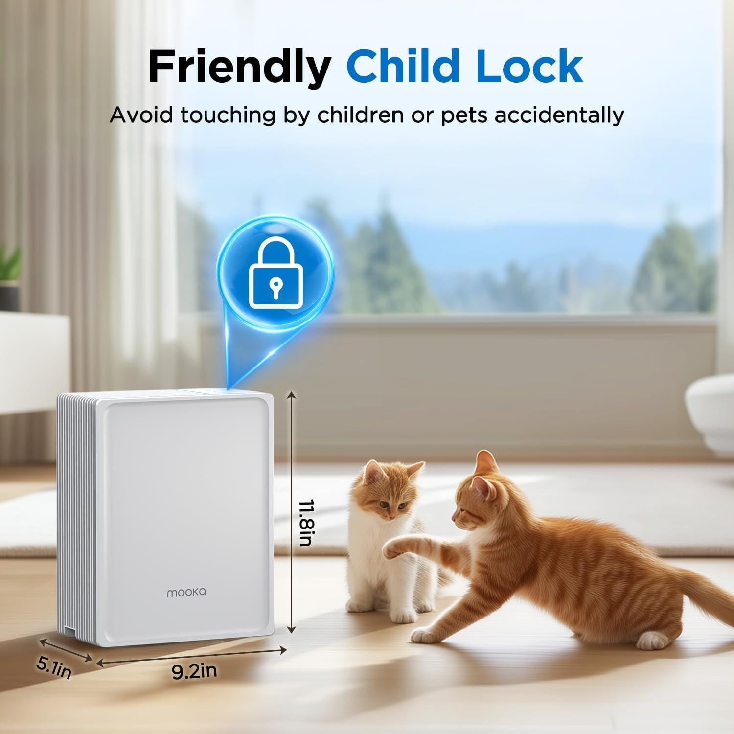 Purificador de Aire MOOKA KJ102 HEPA para Mascotas Blanco