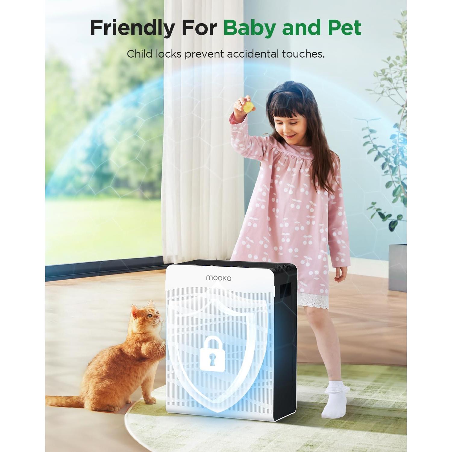 Purificador de Aire MOOKA C300 para Habitaciones Grandes 260 m²