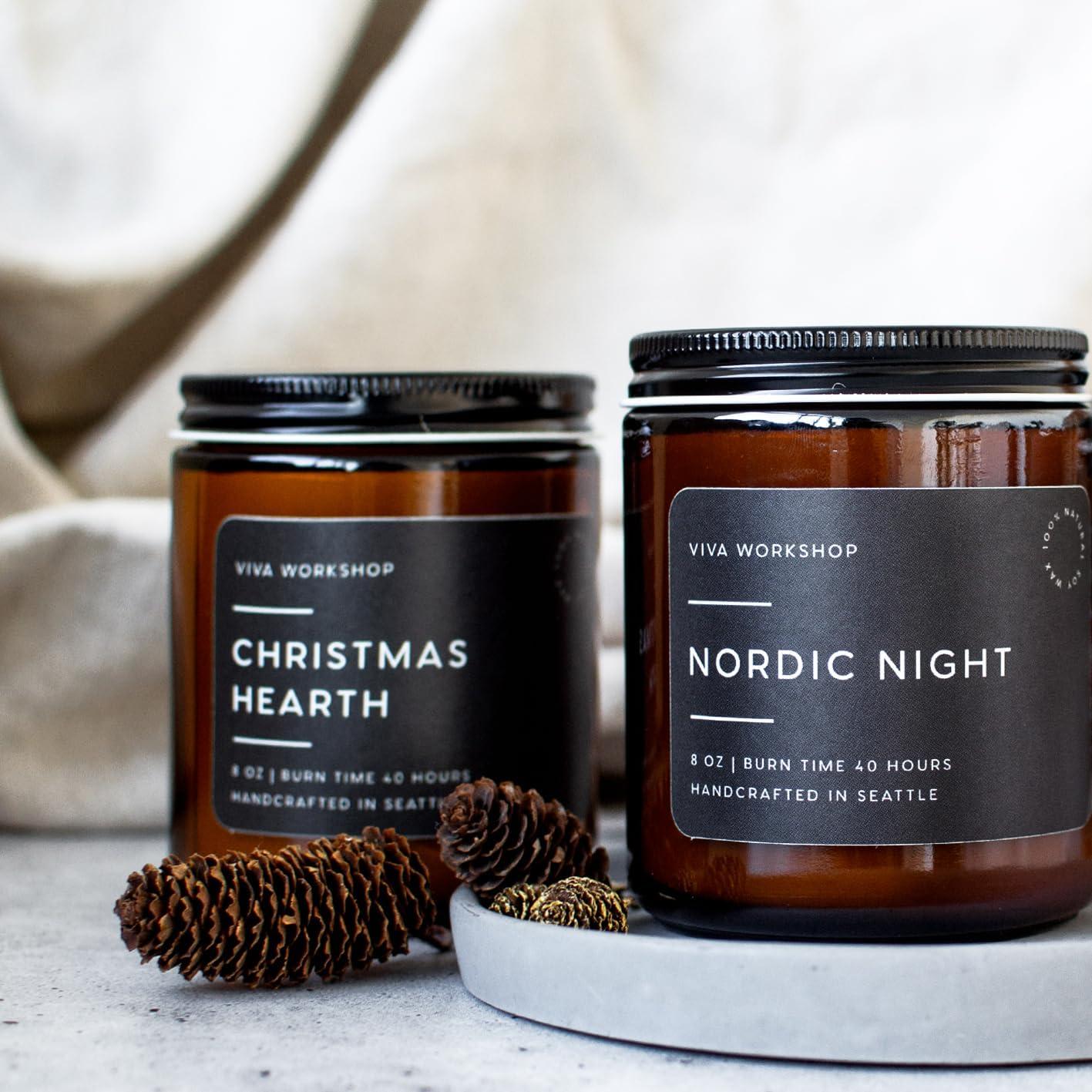 Vela Aromática de Cera de Soja Noche Nórdica 226g - Hecha en EE.UU.