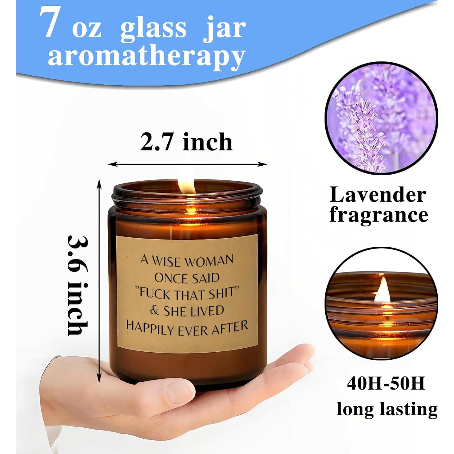 Vela Aromática de Lavanda CWEGSJ 7oz Regalo de Jubilación