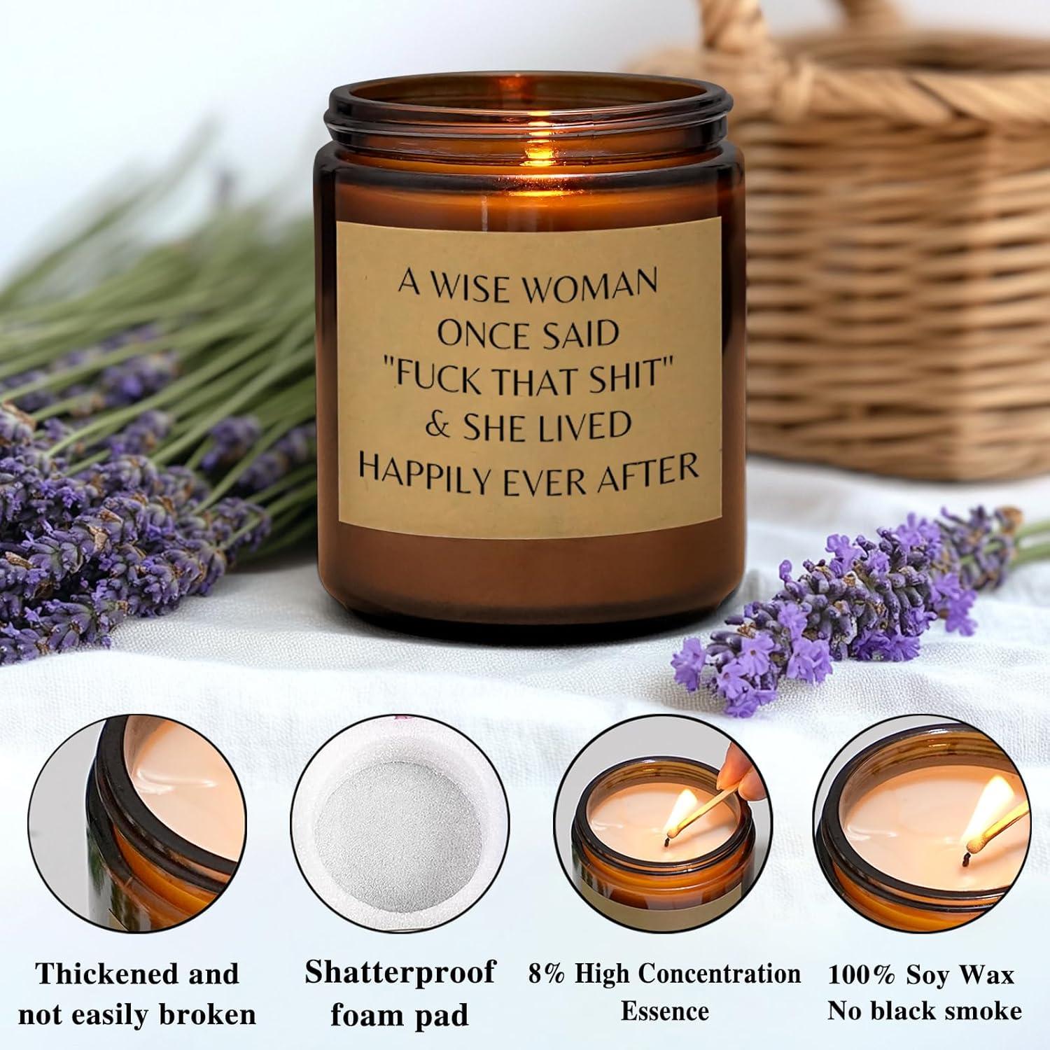 Vela Aromática de Lavanda CWEGSJ 7oz Regalo de Jubilación