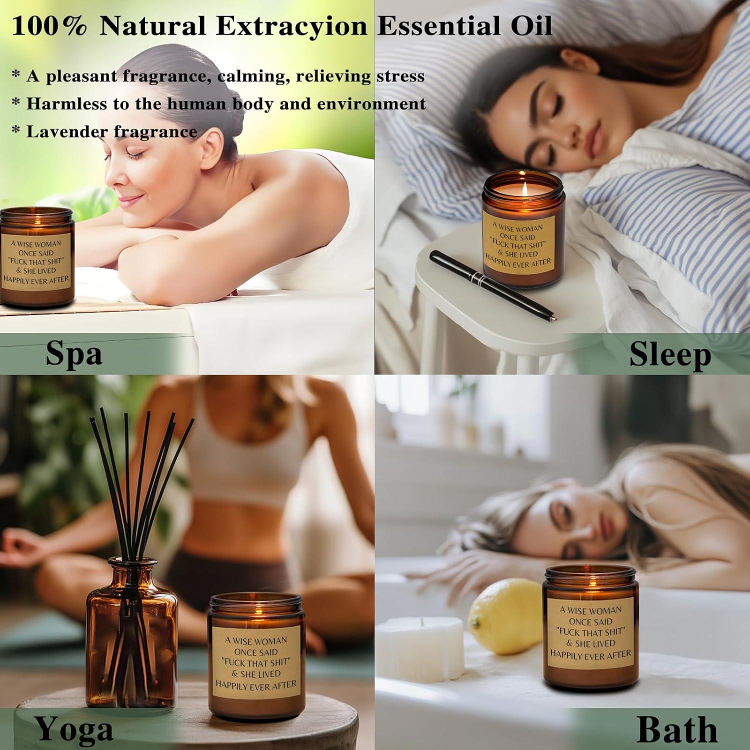 Vela Aromática de Lavanda CWEGSJ 7oz Regalo de Jubilación