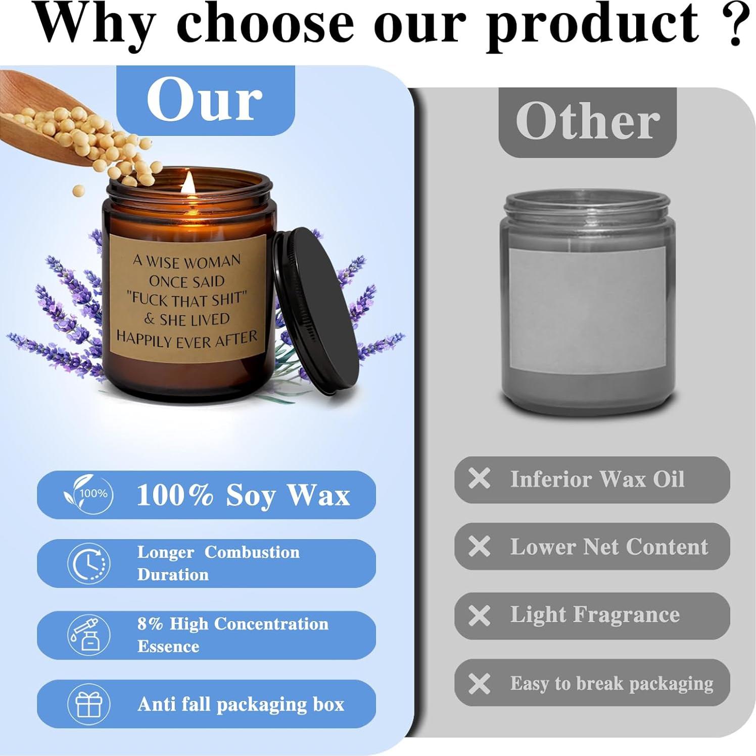 Vela Aromática de Lavanda CWEGSJ 7oz Regalo de Jubilación