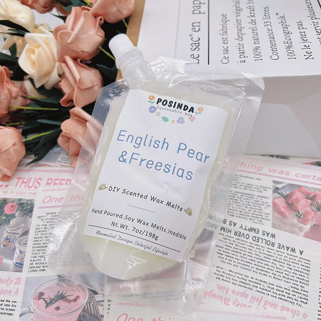 Set de 3 ceras aromáticas exprimibles Posinda 198g Pera Freesia Rosa Jazmín