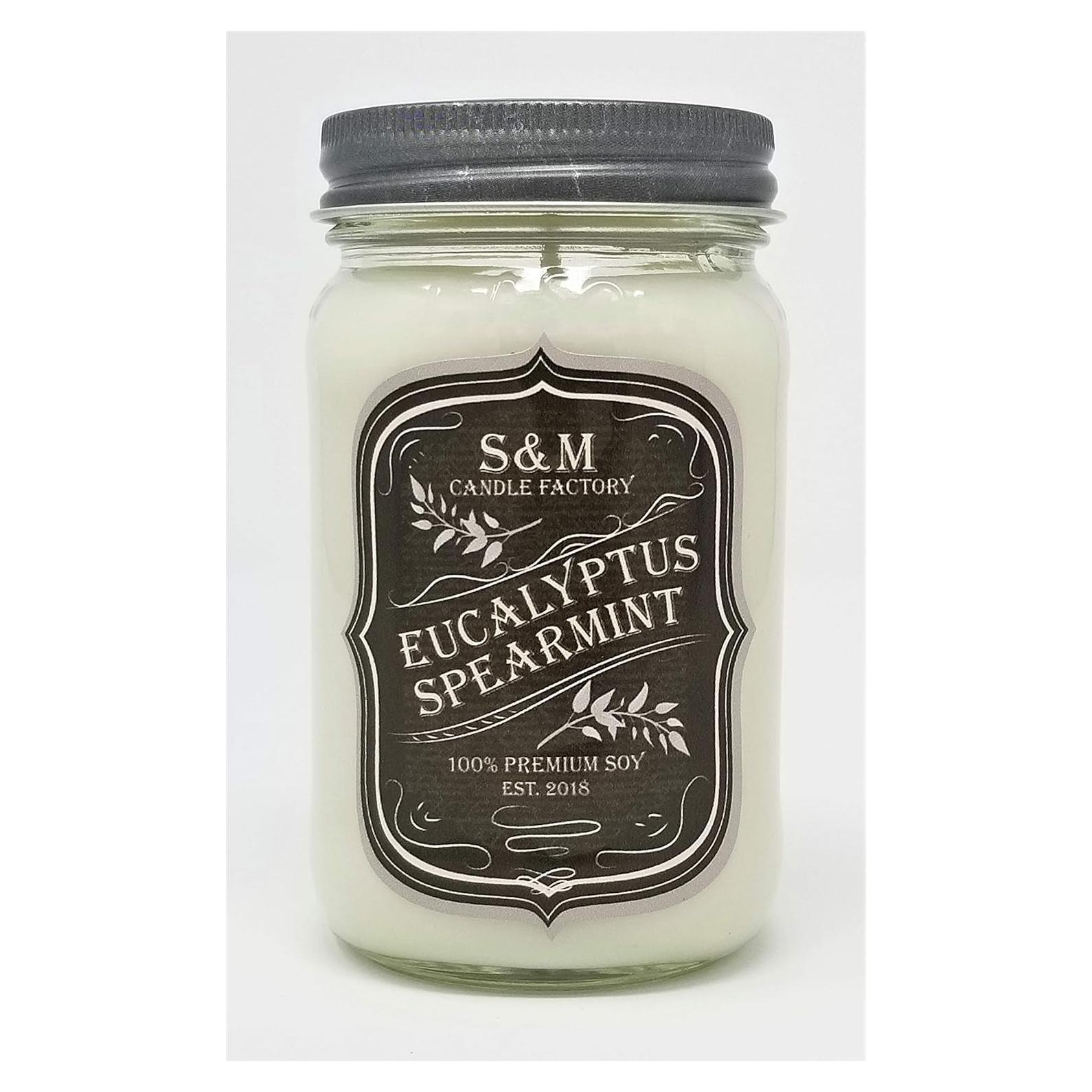 Vela Aromaterapia Cera de Soja S&M Eucalipto Menta 453g