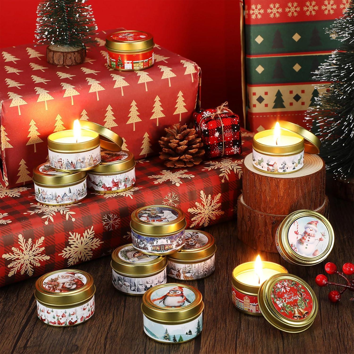 Set de 24 Velas Aromáticas de Cera de Soja MTLEE - Navidad