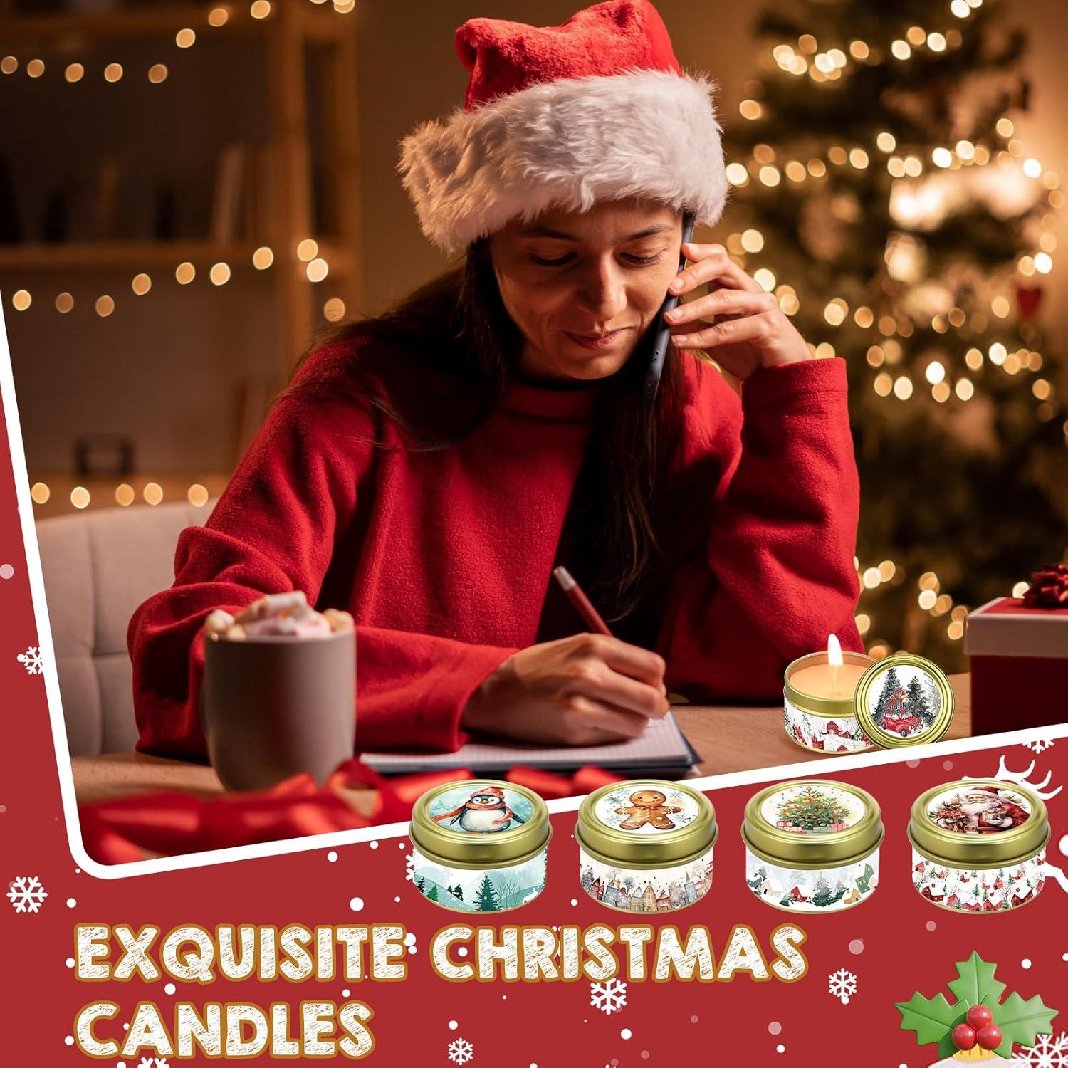 Set de 24 Velas Aromáticas de Cera de Soja MTLEE - Navidad