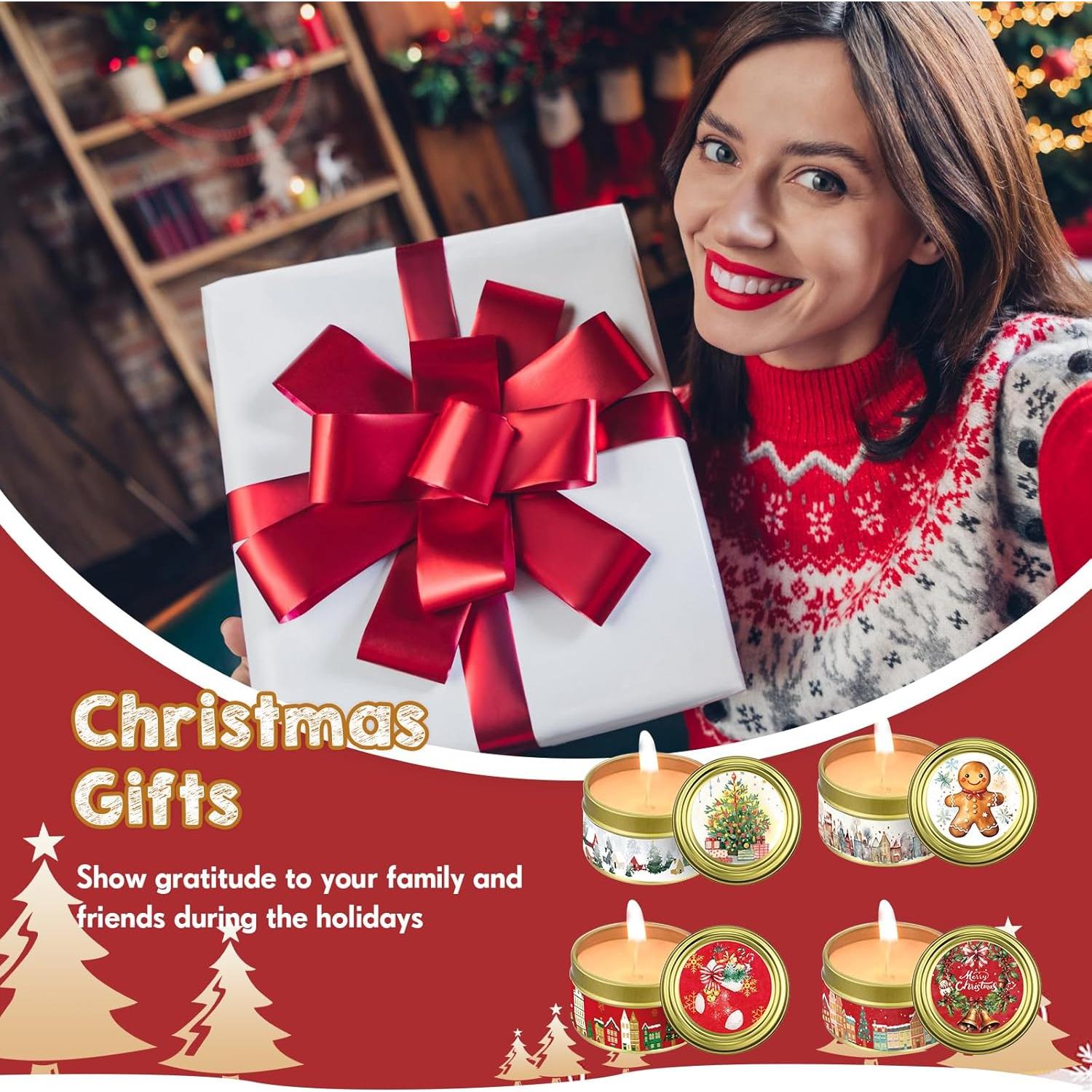 Set de 24 Velas Aromáticas de Cera de Soja MTLEE - Navidad