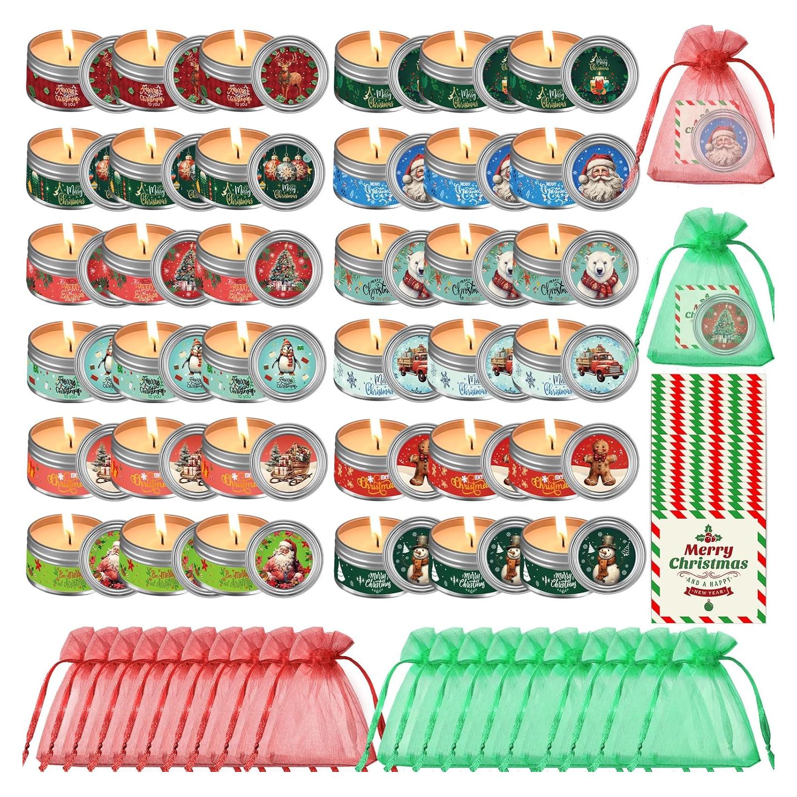 Set de 36 Velas Aromáticas de Cera de Soja MTLEE - Navidad