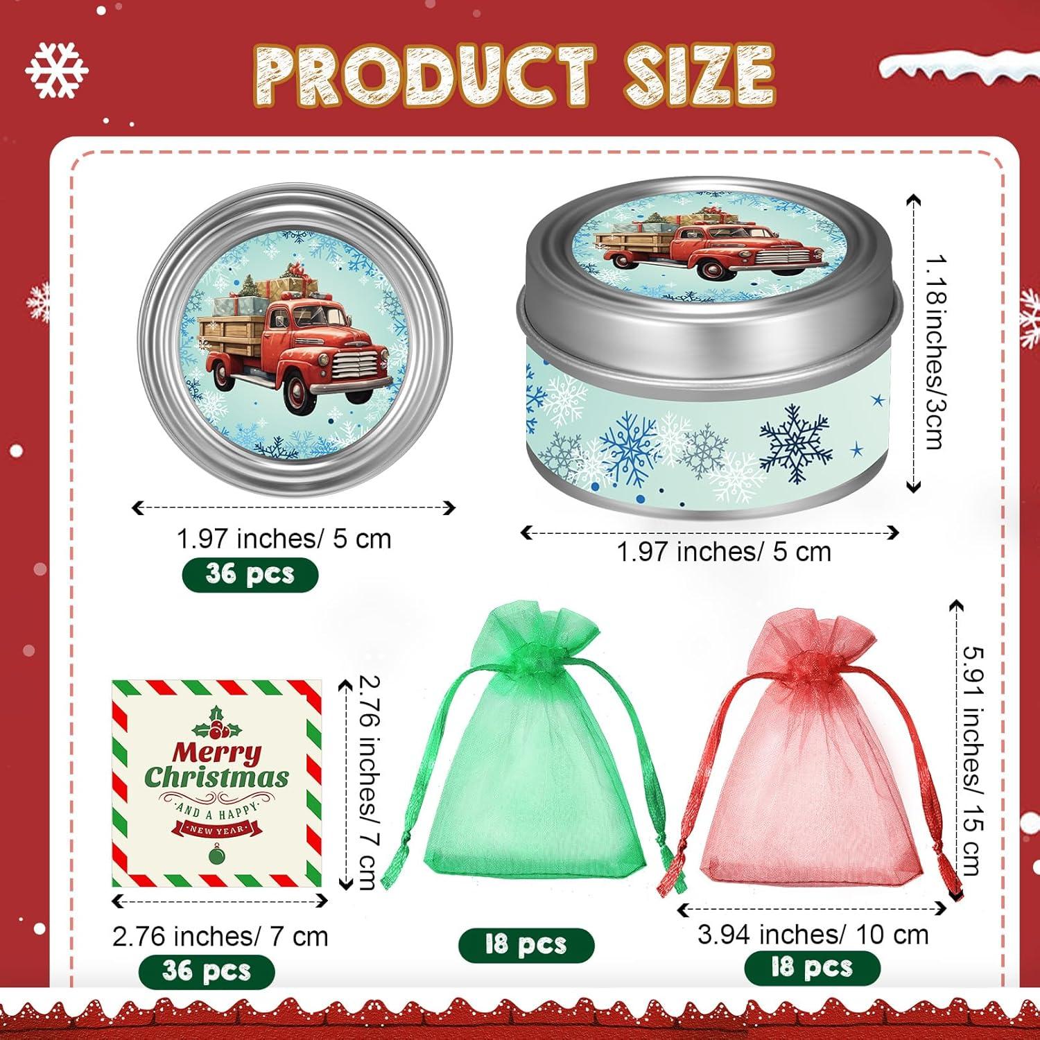 Set de 36 Velas Aromáticas de Cera de Soja MTLEE - Navidad