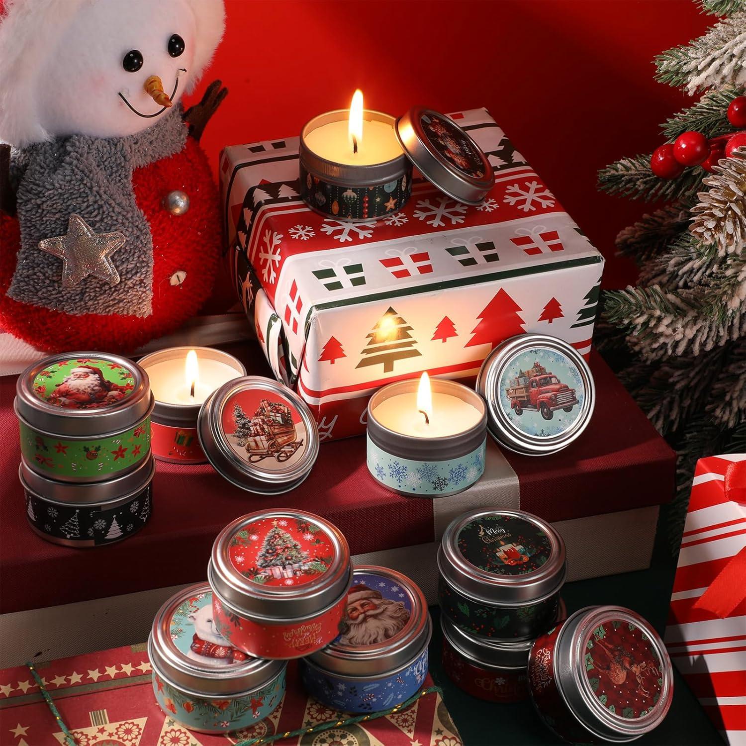 Set de 36 Velas Aromáticas de Cera de Soja MTLEE - Navidad