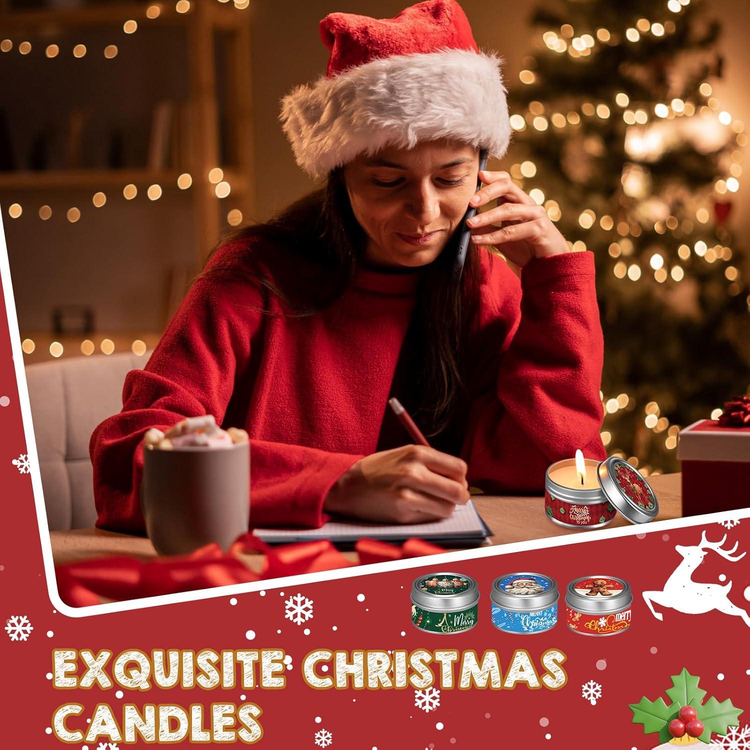 Set de 36 Velas Aromáticas de Cera de Soja MTLEE - Navidad