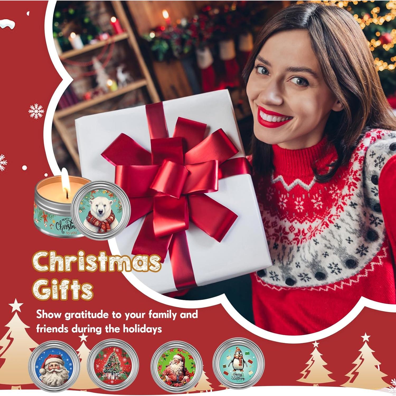 Set de 36 Velas Aromáticas de Cera de Soja MTLEE - Navidad