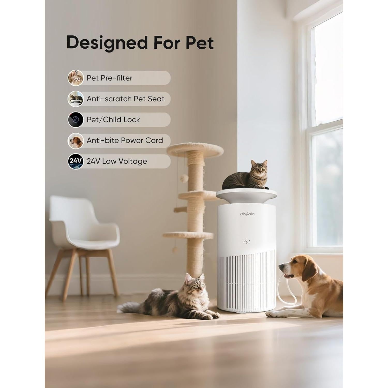 Purificador de Aire Dhyala KJ02 para Habitaciones Grandes 336.5 m²