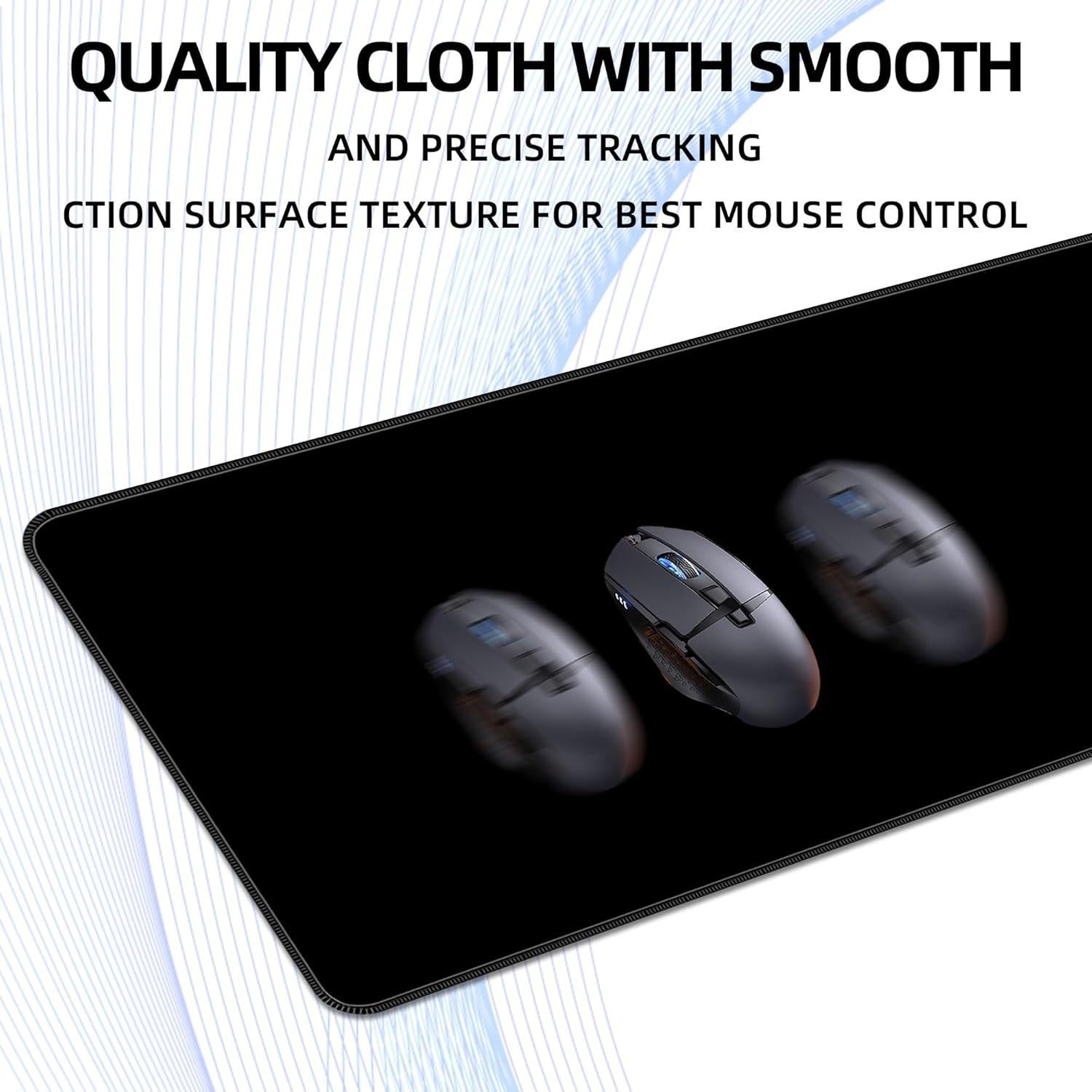 Almohadilla de Ratón Grande Bzu Negra XL 80x30cm Antideslizante