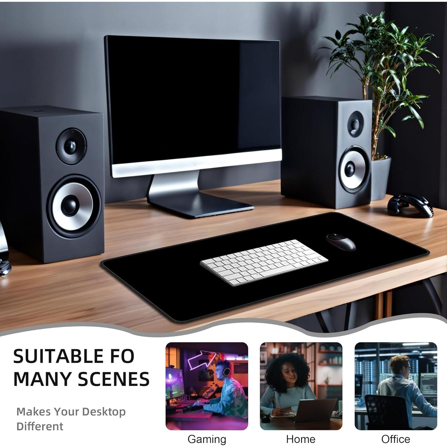 Almohadilla de Ratón Grande Bzu Negra XL 80x30cm Antideslizante