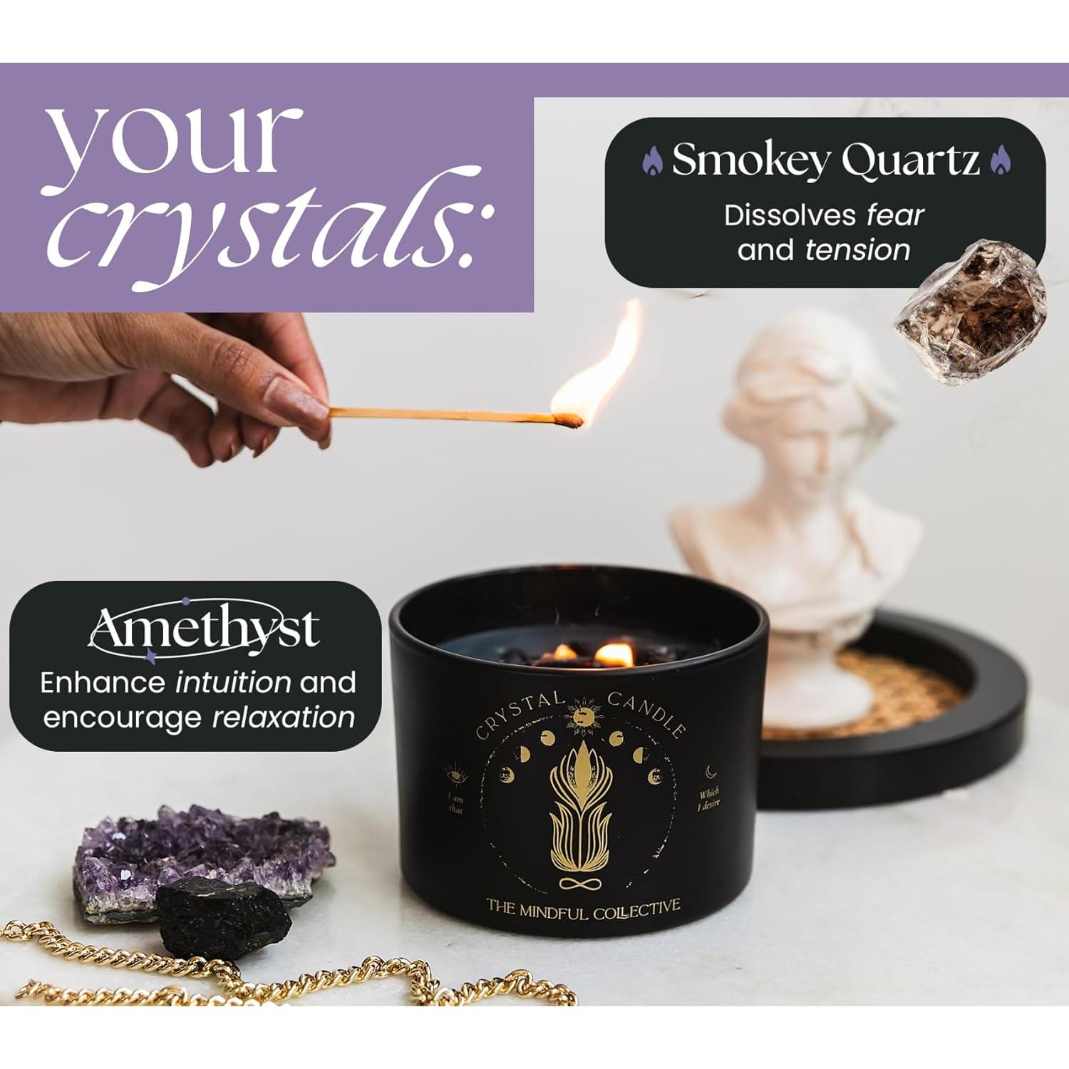 Vela de Cristal Negro THE MINDFUL COLLECTIVE 340g Coco Lima