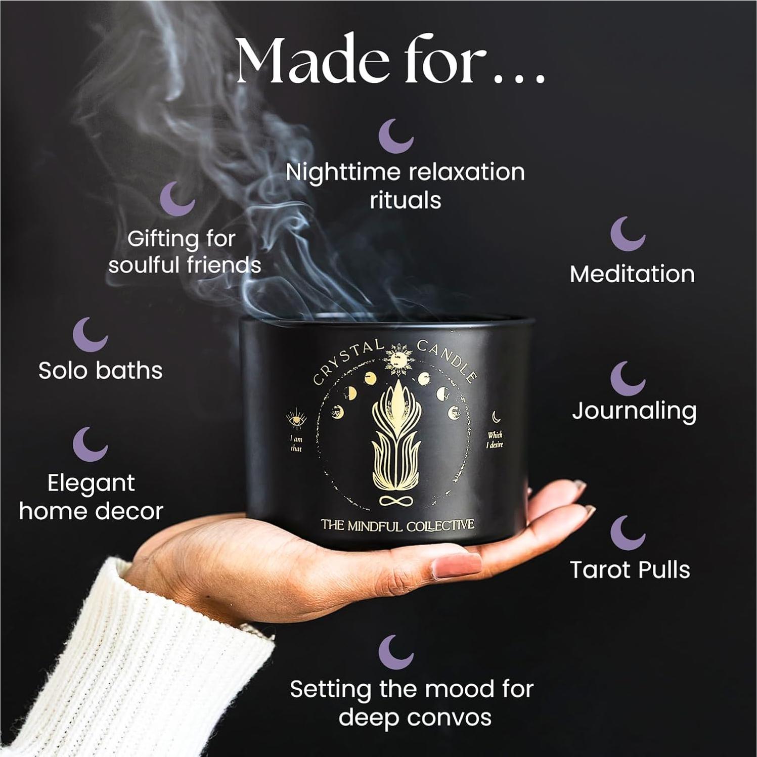 Vela de Cristal Negro THE MINDFUL COLLECTIVE 340g Coco Lima