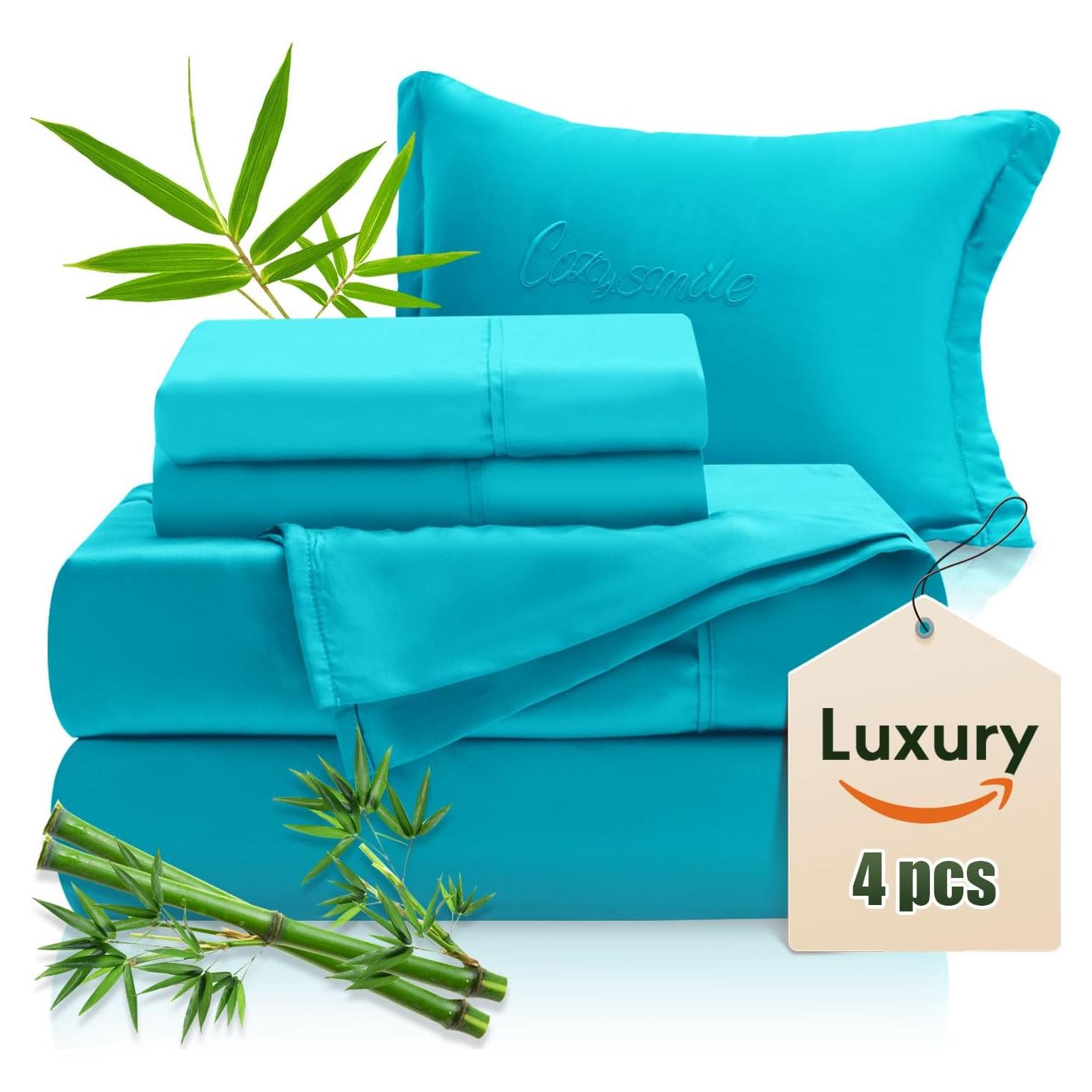 Juego de Sábanas Queen CozySmile 100% Viscosa Bambú 4 Piezas